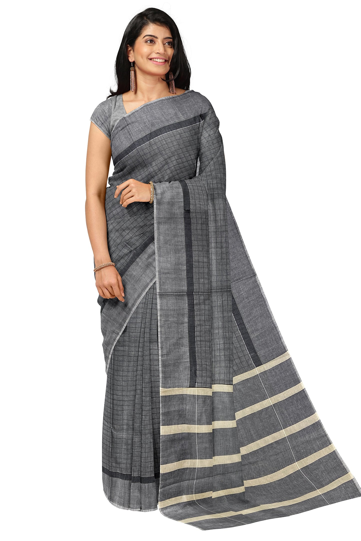 SENSAN Women’s Fancy Coimbatore Cotton Saree with Blouse Piece [SKU:5016]