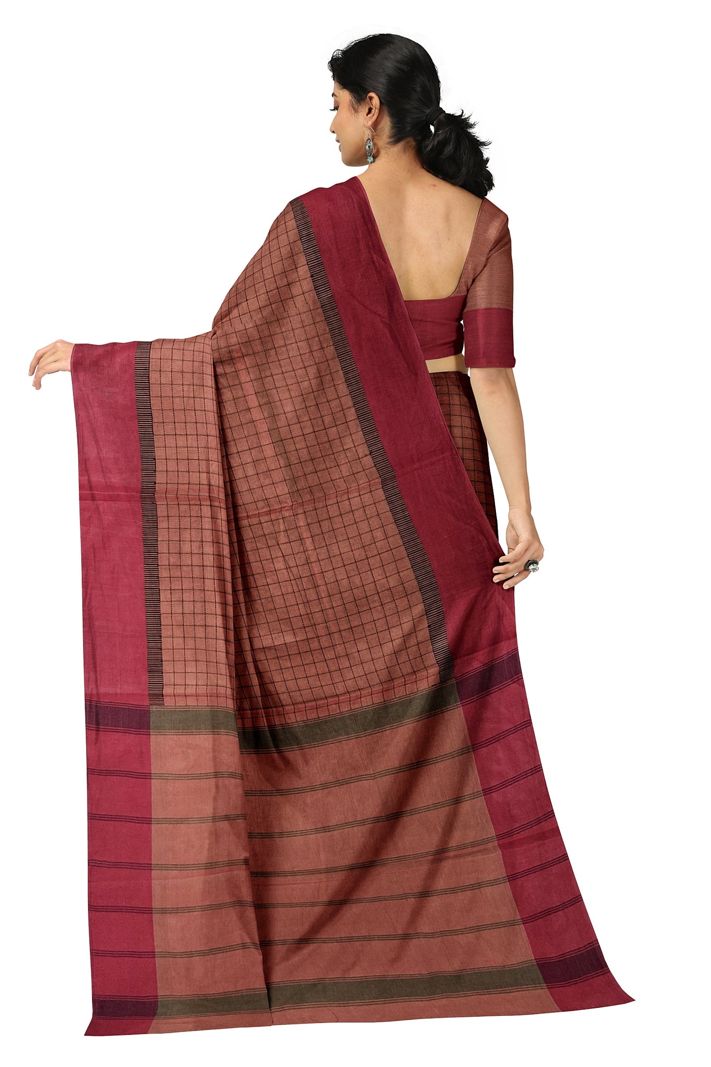 SENSAN Women’s Fancy Coimbatore Cotton Saree with Blouse Piece [SKU:5016]