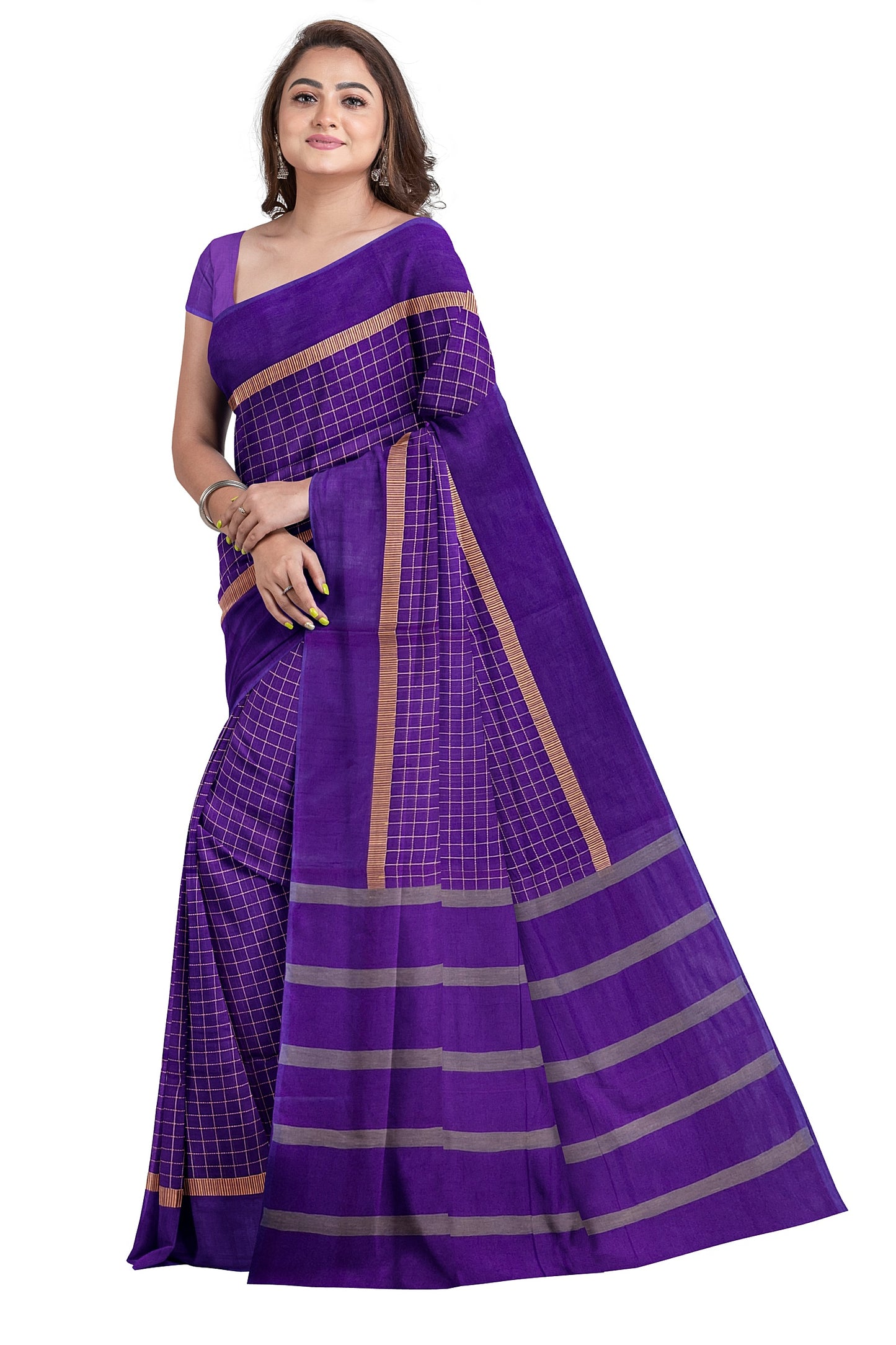SENSAN Women’s Fancy Coimbatore Cotton Saree with Blouse Piece [SKU:5016]