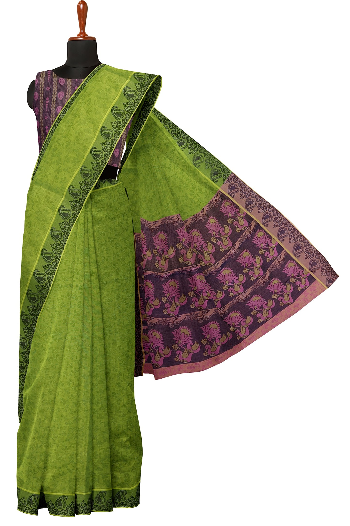 SENSAN Women’s Fancy Coimbatore Cotton Saree with Blouse Piece [SKU:5018]