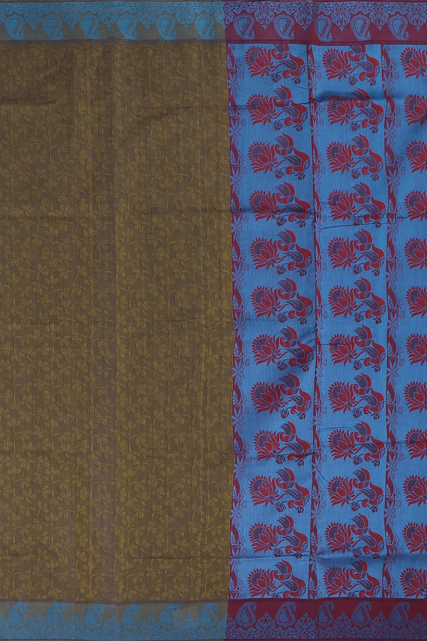 SENSAN Women’s Fancy Coimbatore Cotton Saree with Blouse Piece [SKU:5018]