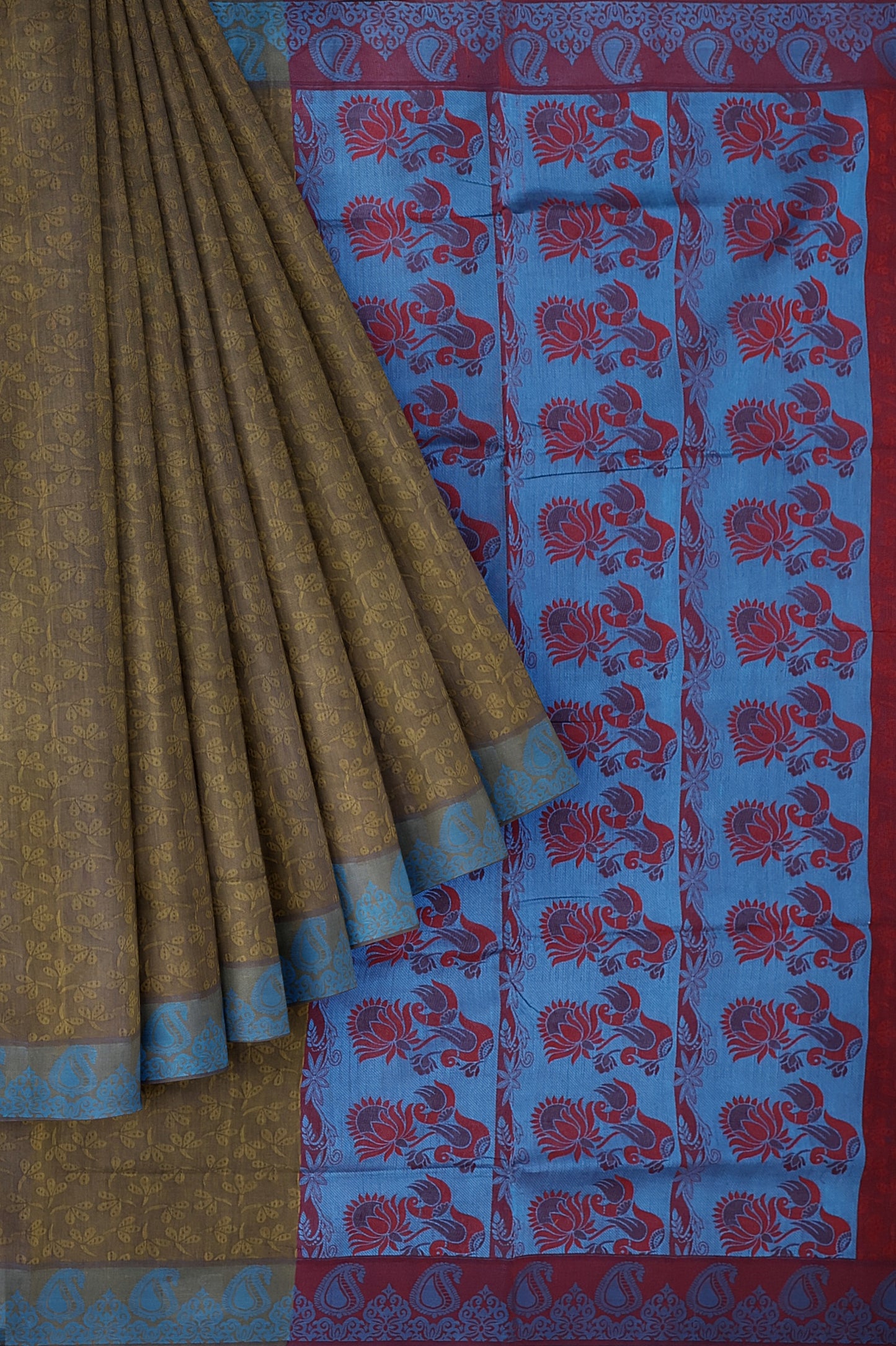 SENSAN Women’s Fancy Coimbatore Cotton Saree with Blouse Piece [SKU:5018]