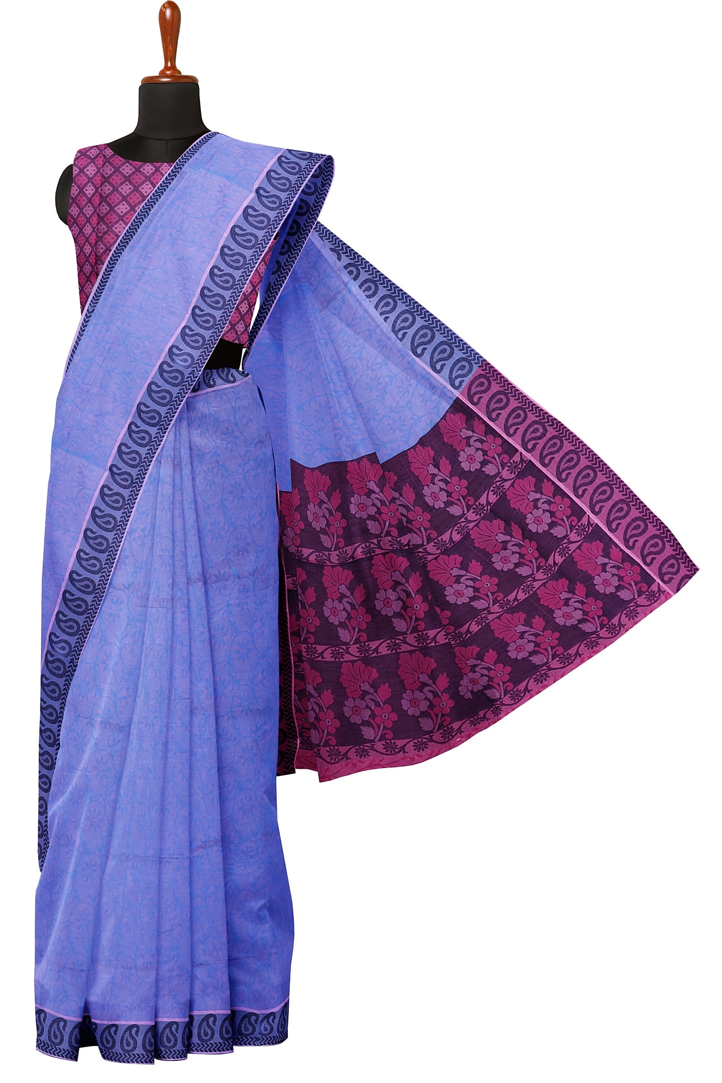 SENSAN Women’s Fancy Coimbatore Cotton Saree with Blouse Piece [SKU:5020]