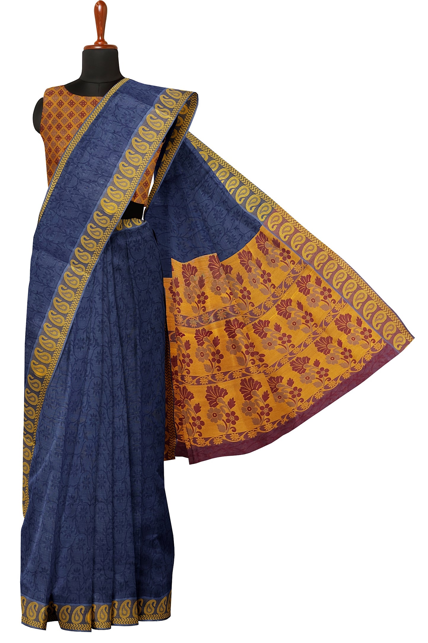 SENSAN Women’s Fancy Coimbatore Cotton Saree with Blouse Piece [SKU:5020]