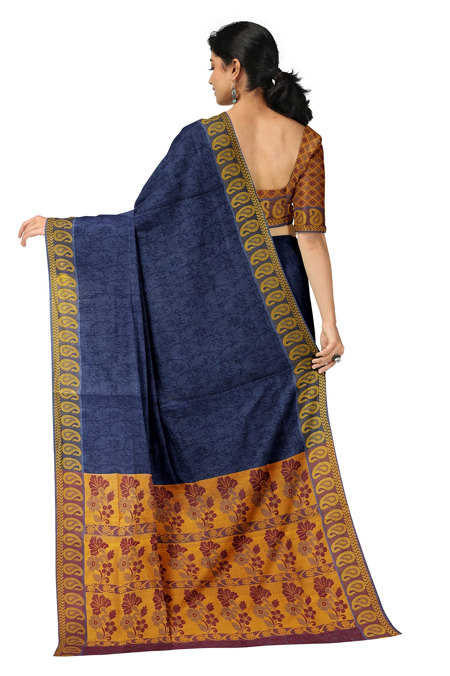 SENSAN Women’s Fancy Coimbatore Cotton Saree with Blouse Piece [SKU:5020]