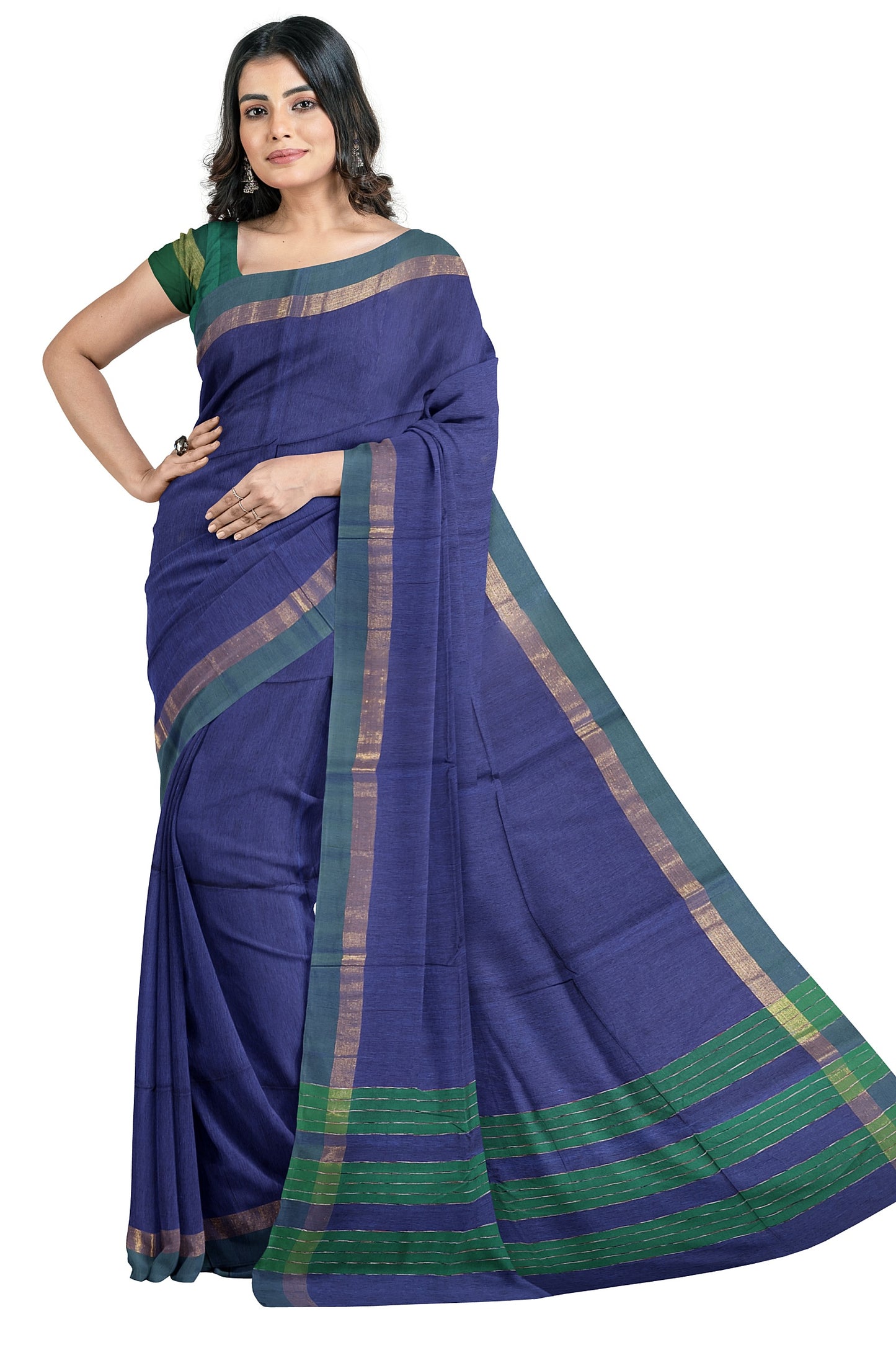 SENSAN Women’s Fancy Coimbatore Cotton Saree with Blouse Piece [SKU:5022]
