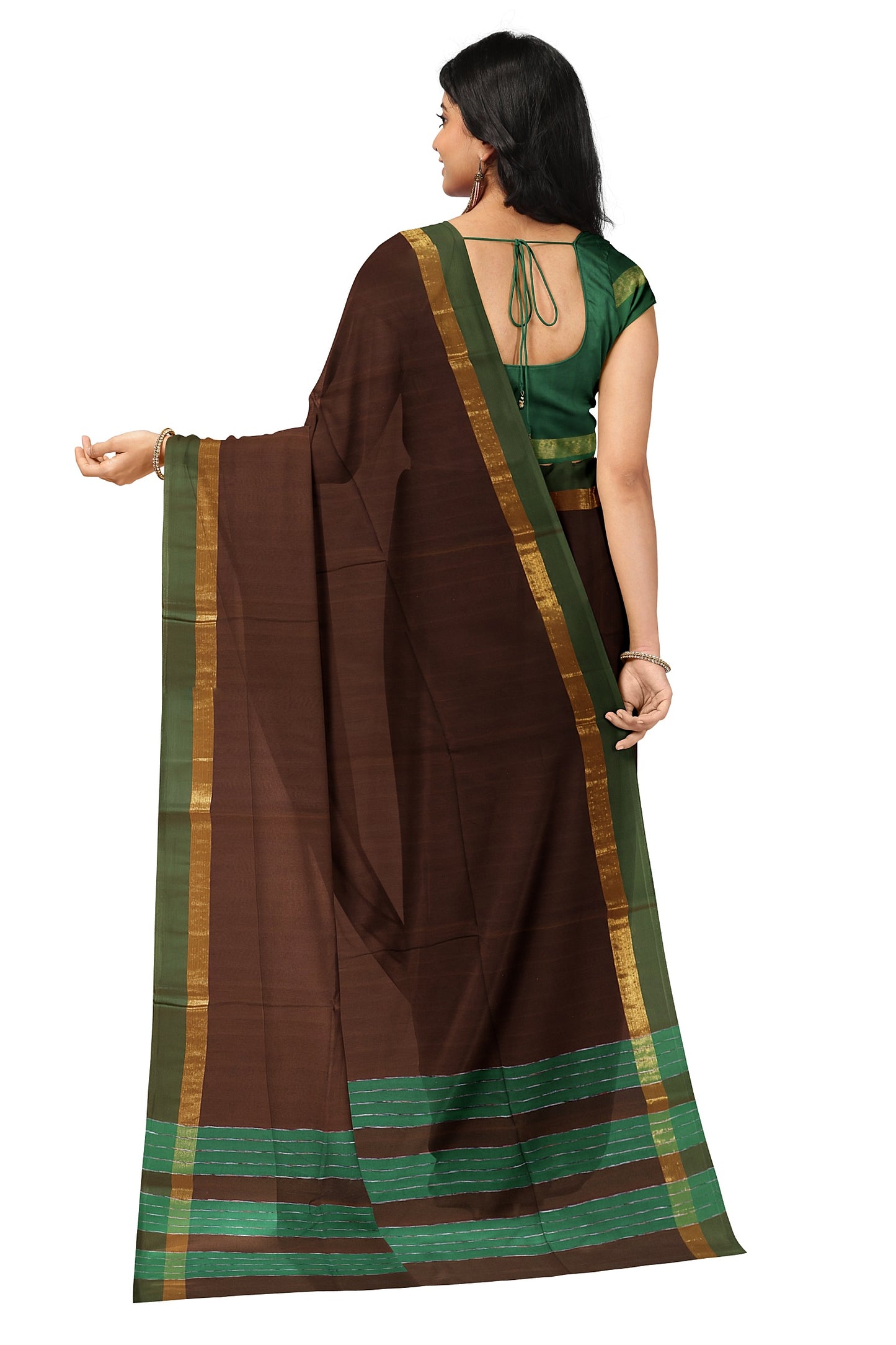 SENSAN Women’s Fancy Coimbatore Cotton Saree with Blouse Piece [SKU:5022]