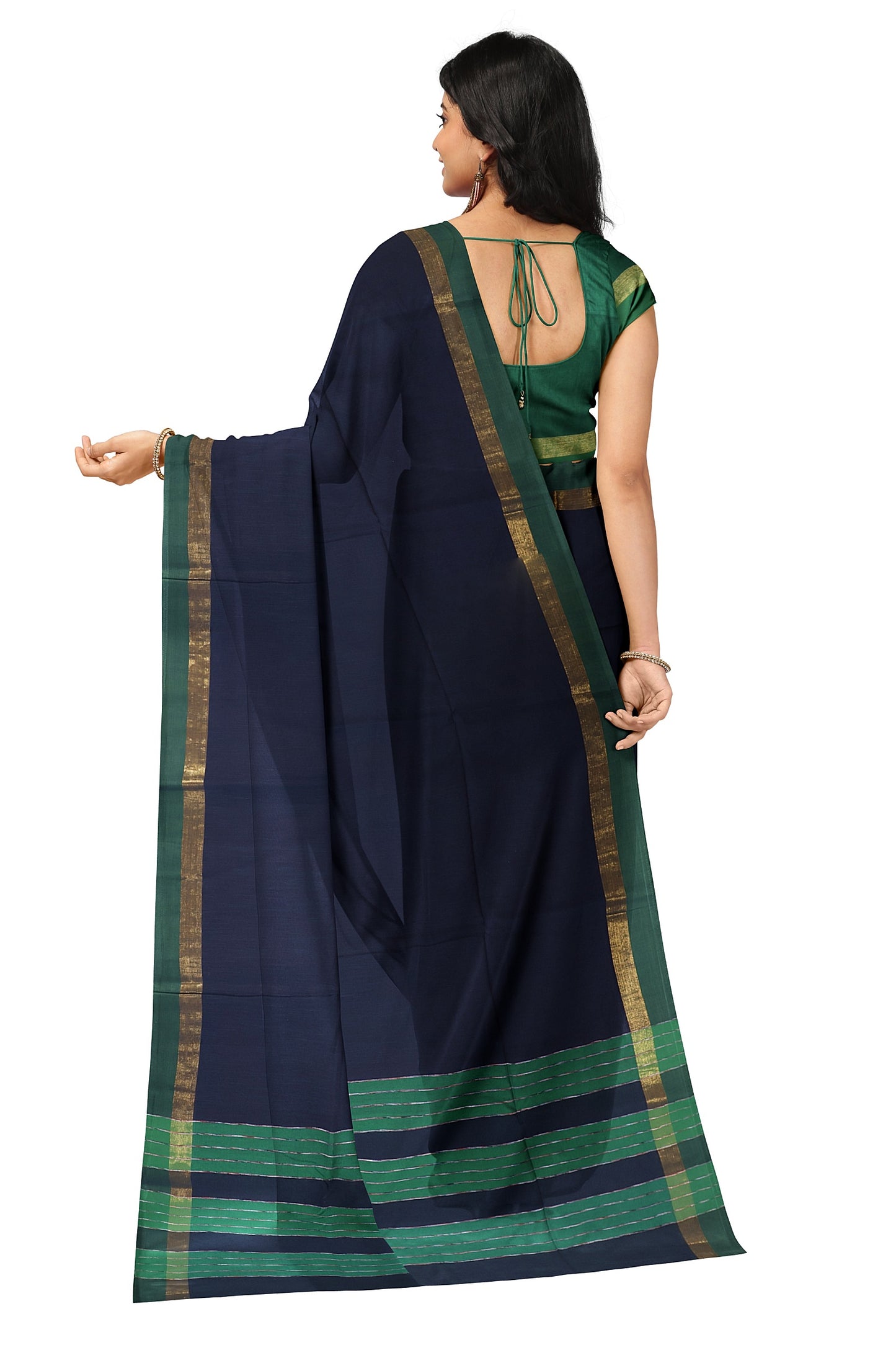 SENSAN Women’s Fancy Coimbatore Cotton Saree with Blouse Piece [SKU:5022]