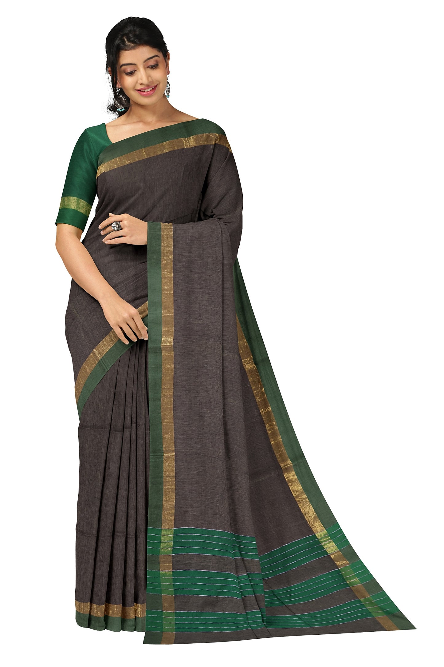SENSAN Women’s Fancy Coimbatore Cotton Saree with Blouse Piece [SKU:5022]