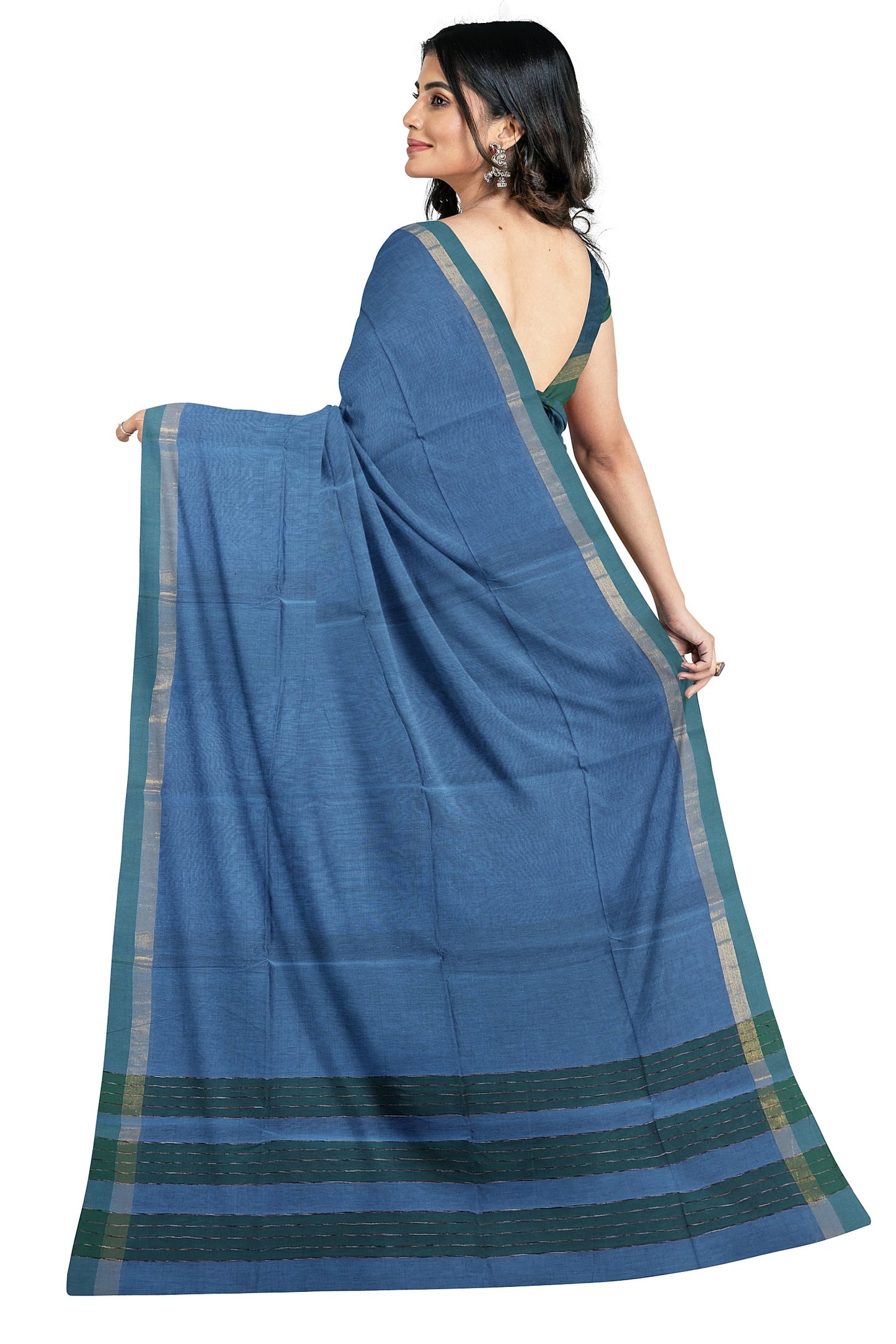 SENSAN Women’s Fancy Coimbatore Cotton Saree with Blouse Piece [SKU:5022]