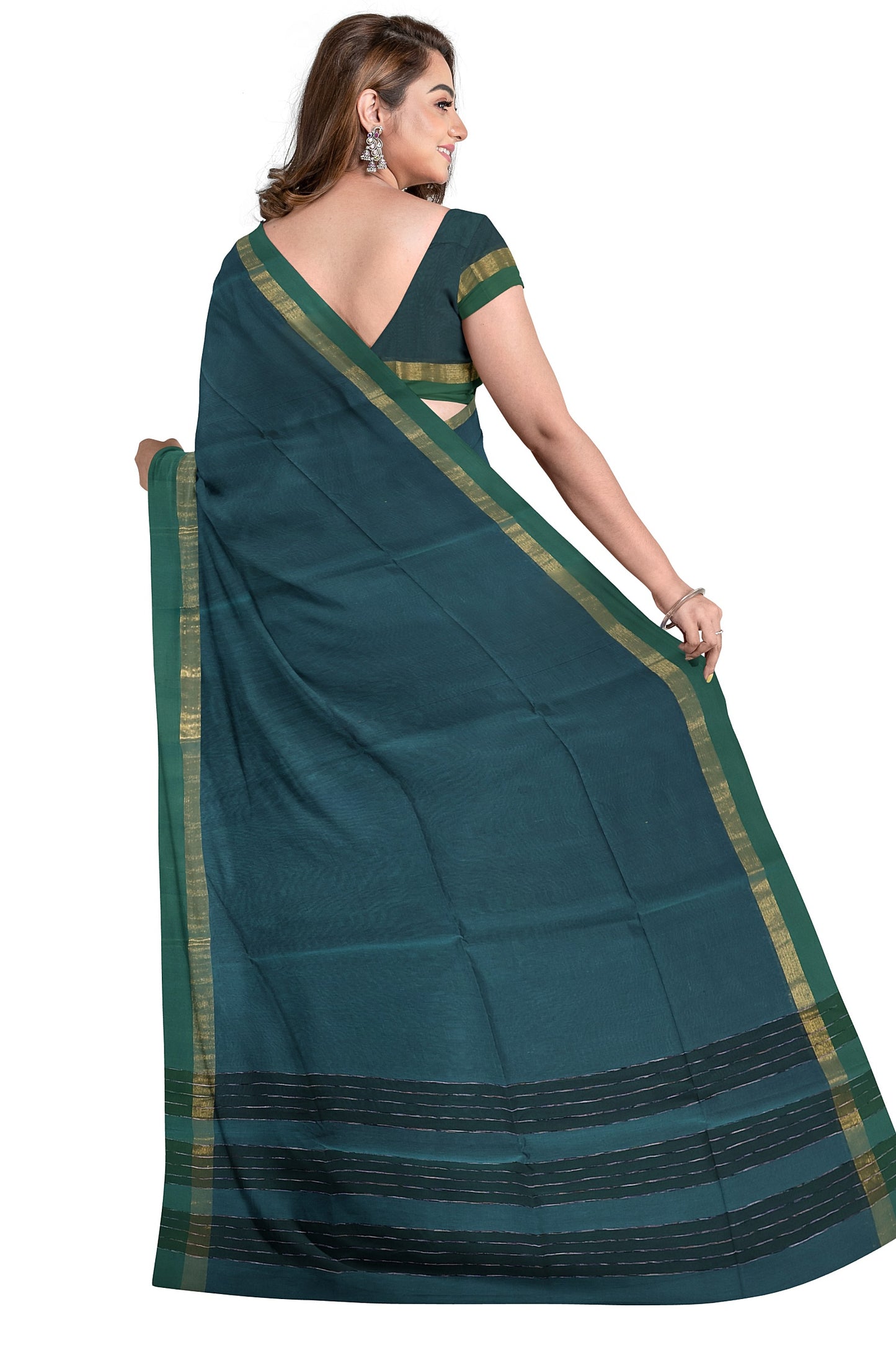 SENSAN Women’s Fancy Coimbatore Cotton Saree with Blouse Piece [SKU:5022]