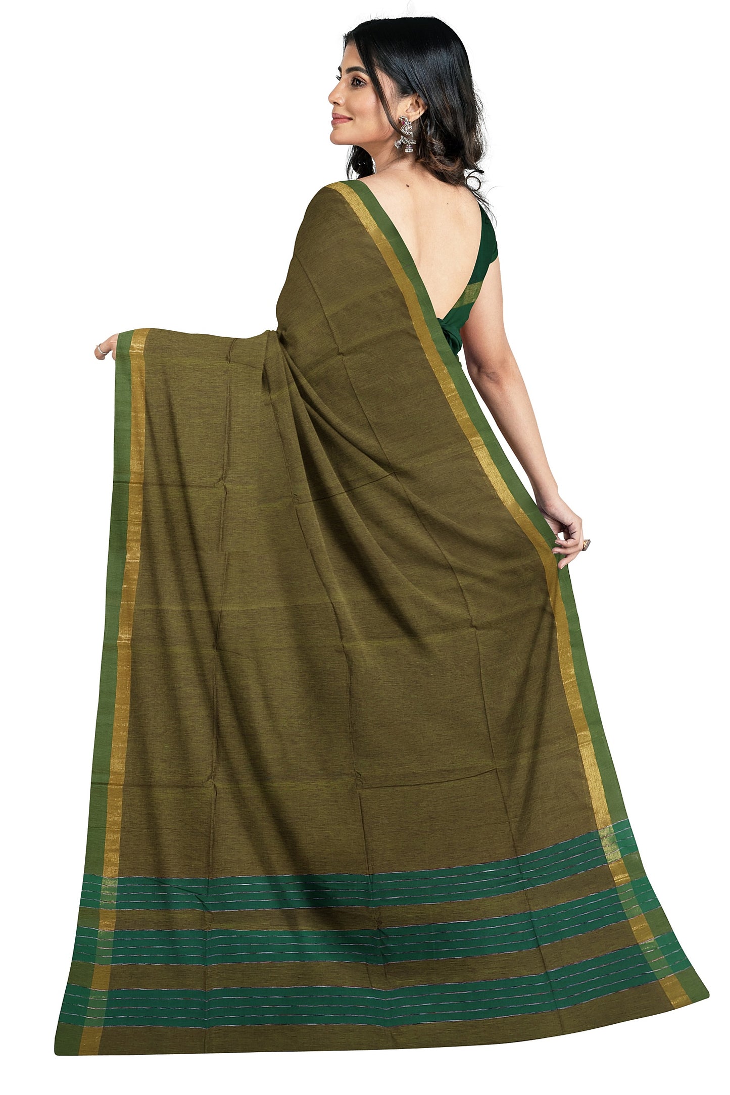 SENSAN Women’s Fancy Coimbatore Cotton Saree with Blouse Piece [SKU:5022]
