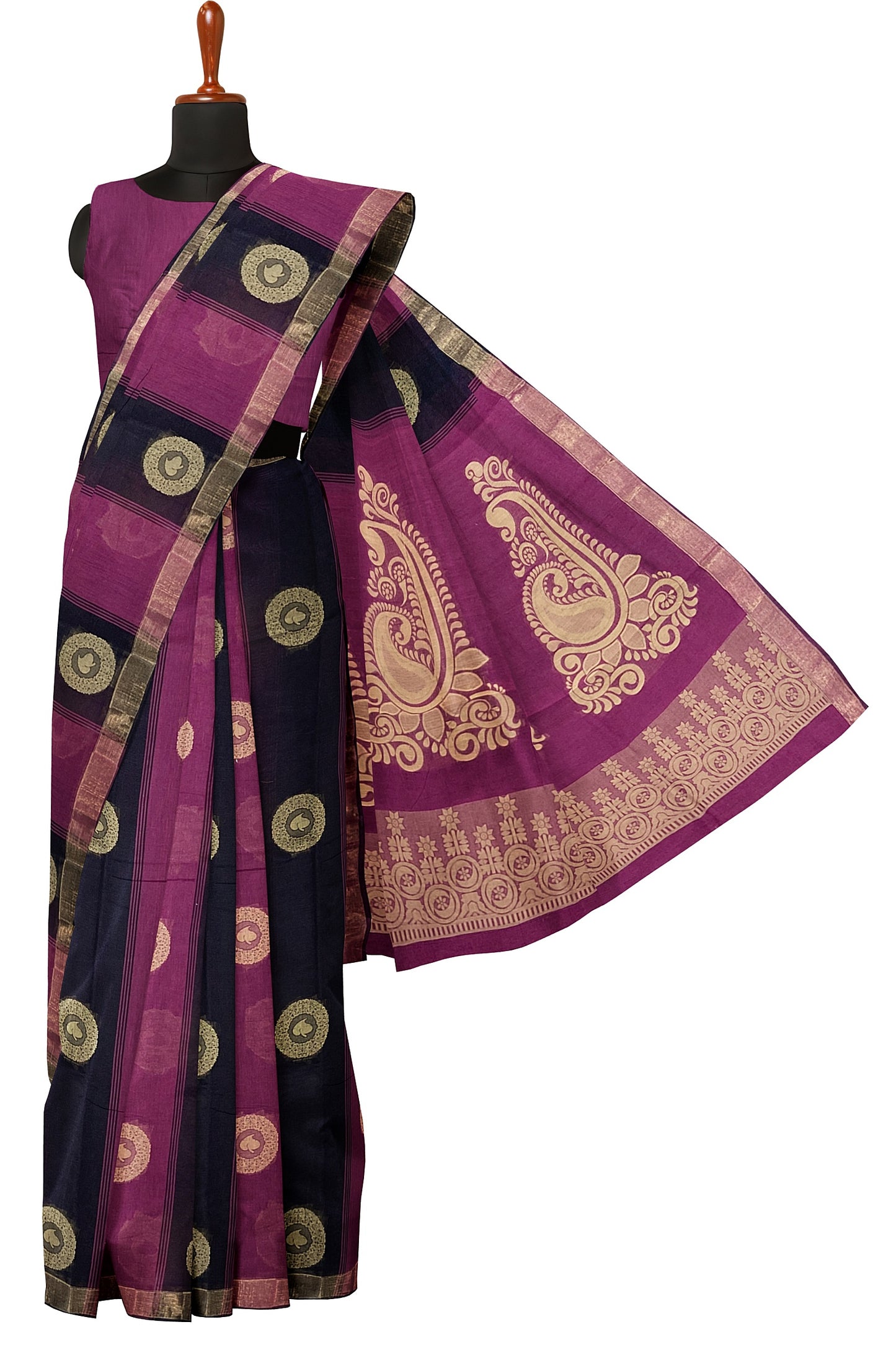 SENSAN Women’s Fancy Coimbatore Cotton Saree with Blouse Piece [SKU:5104]