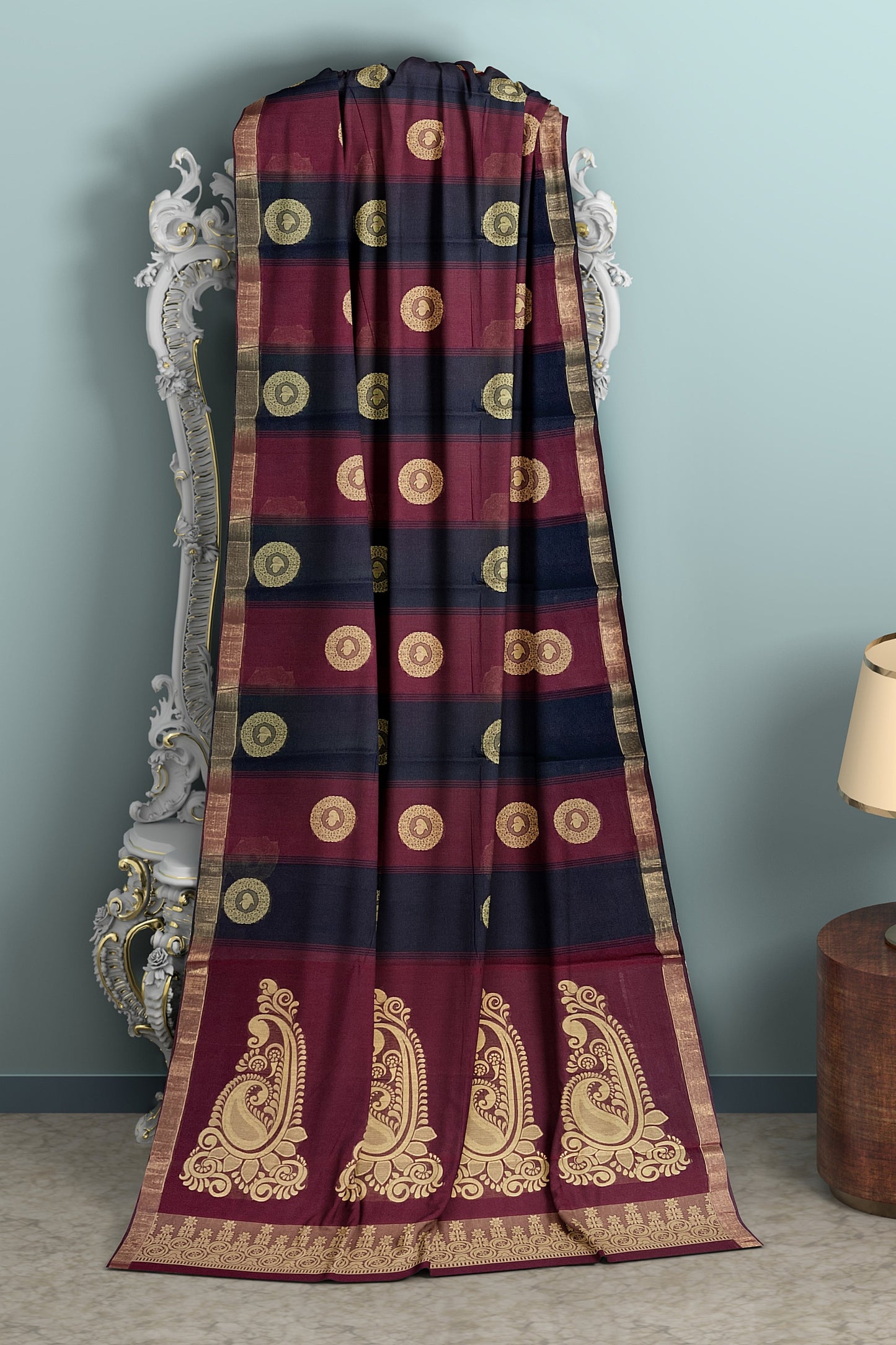 SENSAN Women’s Fancy Coimbatore Cotton Saree with Blouse Piece [SKU:5104]