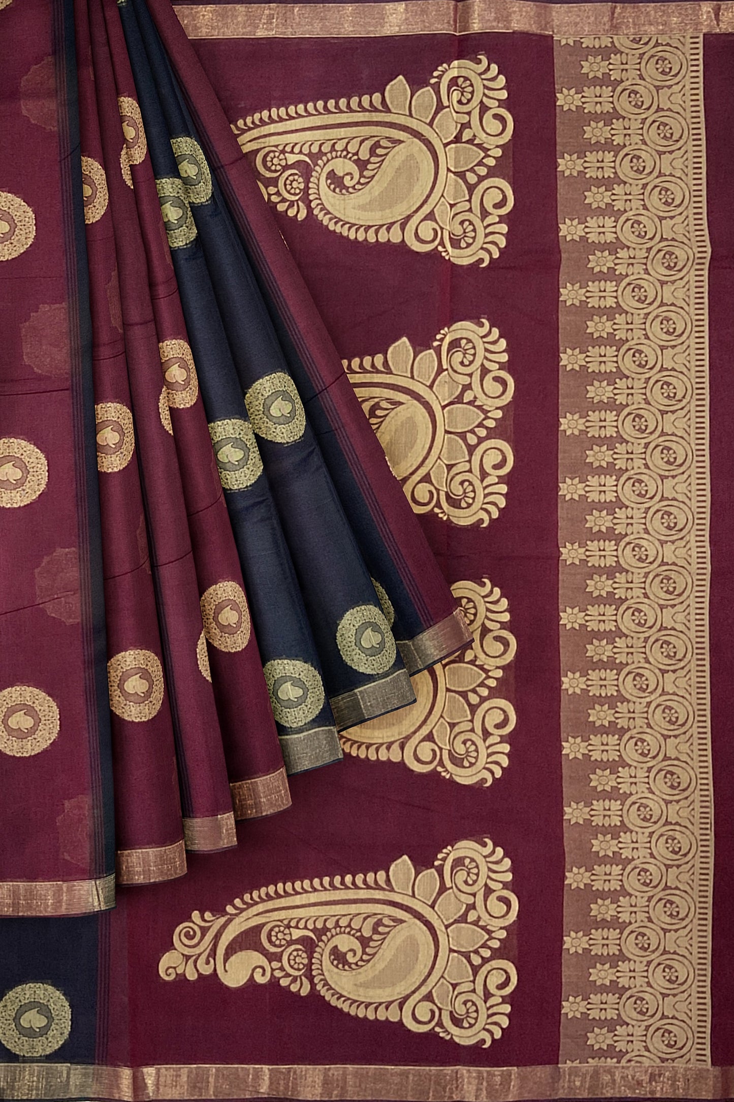 SENSAN Women’s Fancy Coimbatore Cotton Saree with Blouse Piece [SKU:5104]