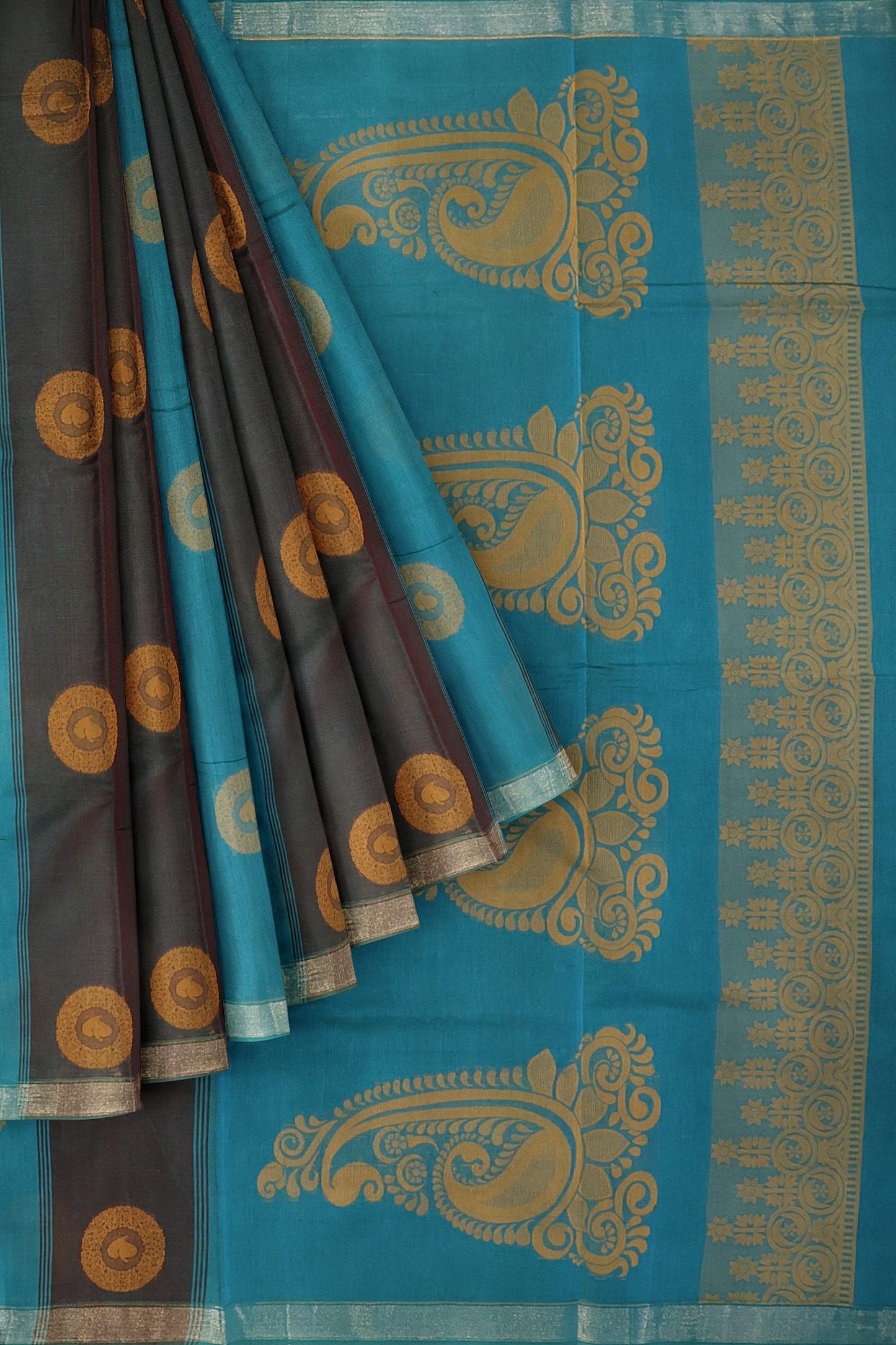 SENSAN Women’s Fancy Coimbatore Cotton Saree with Blouse Piece [SKU:5104]