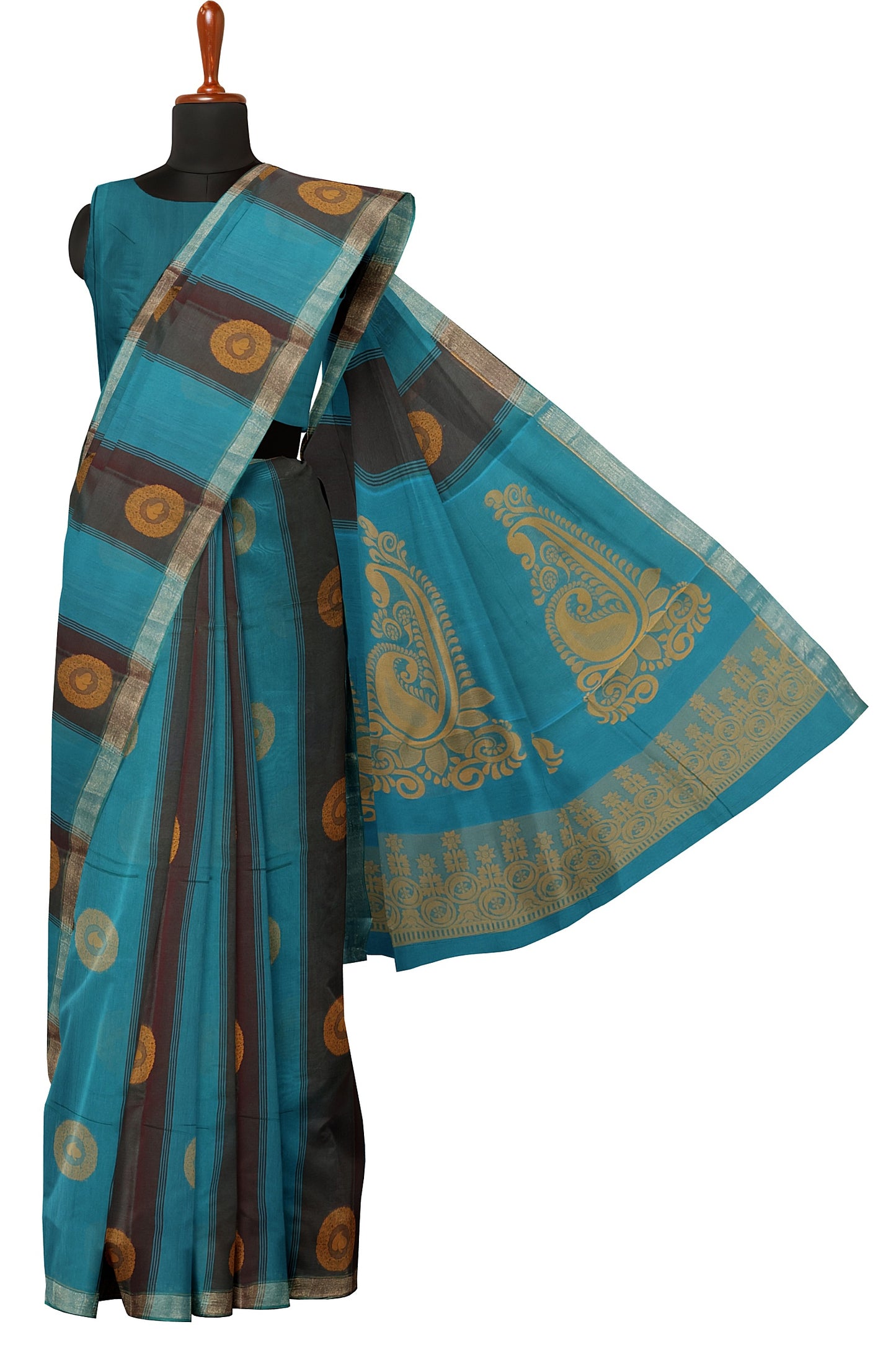 SENSAN Women’s Fancy Coimbatore Cotton Saree with Blouse Piece [SKU:5104]