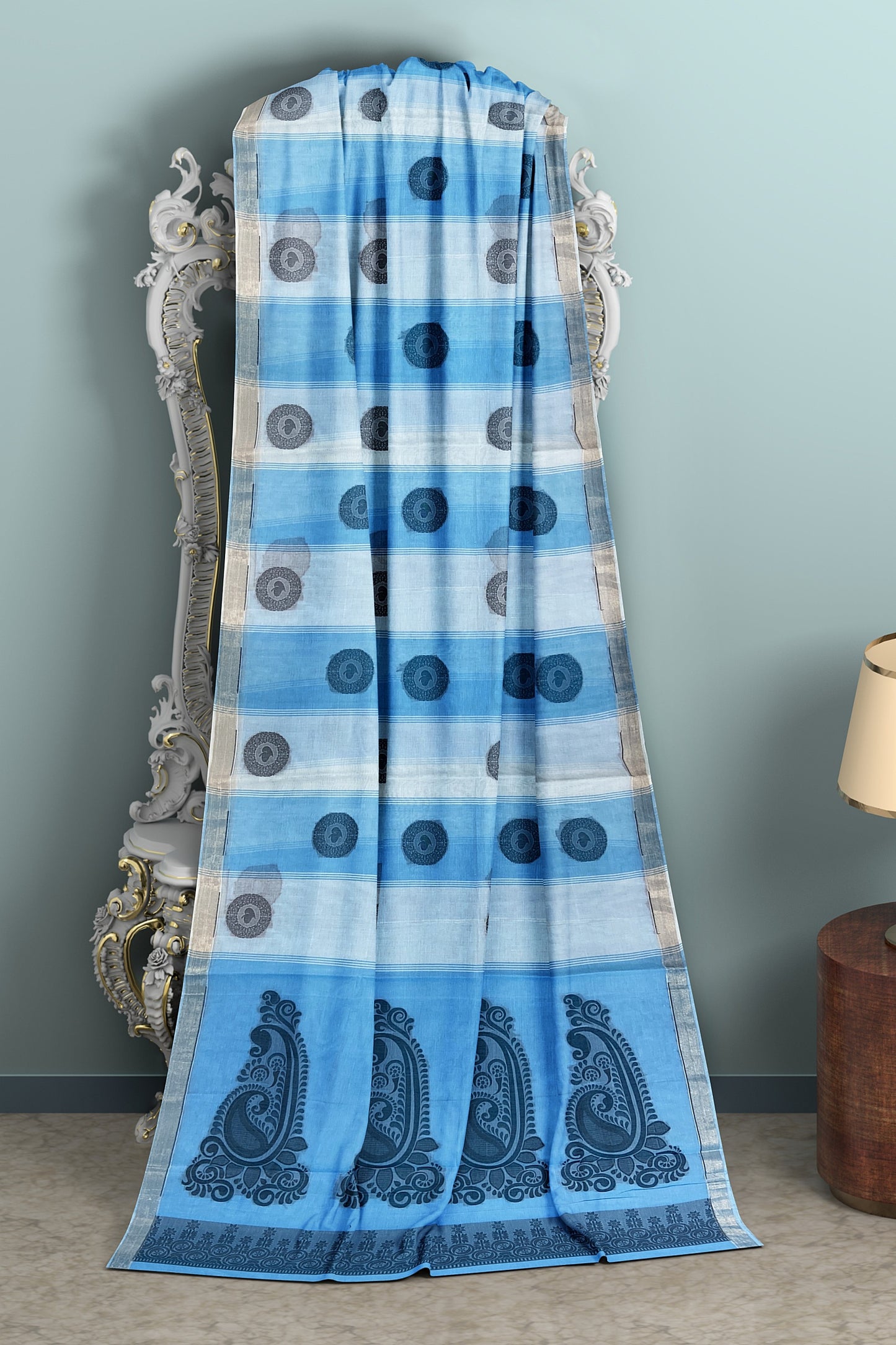 SENSAN Women’s Fancy Coimbatore Cotton Saree with Blouse Piece [SKU:5104]