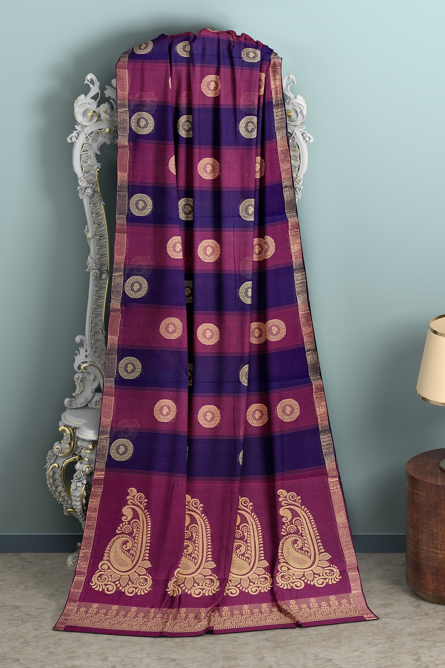 SENSAN Women’s Fancy Coimbatore Cotton Saree with Blouse Piece [SKU:5104]