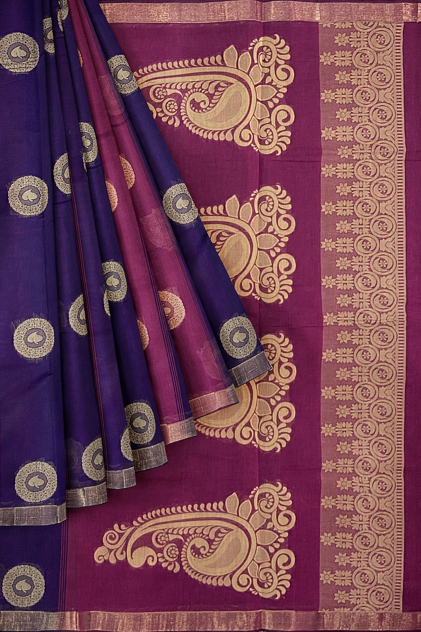 SENSAN Women’s Fancy Coimbatore Cotton Saree with Blouse Piece [SKU:5104]