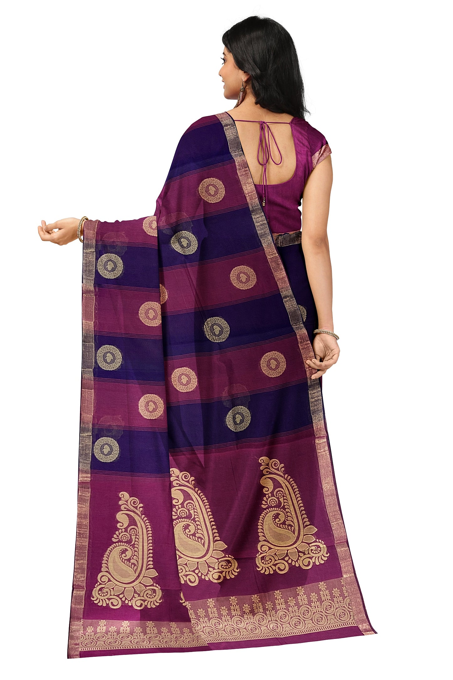 SENSAN Women’s Fancy Coimbatore Cotton Saree with Blouse Piece [SKU:5104]