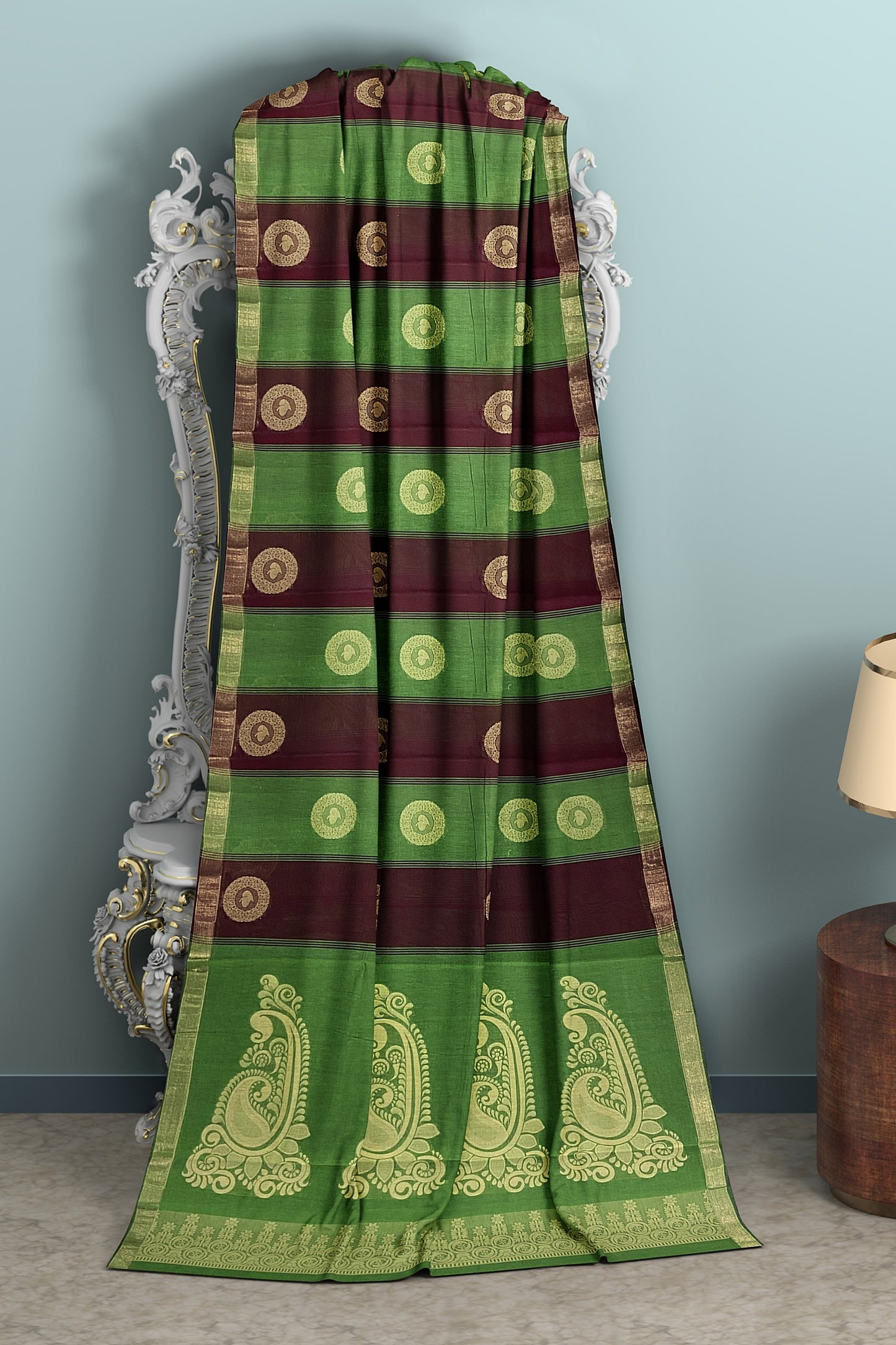SENSAN Women’s Fancy Coimbatore Cotton Saree with Blouse Piece [SKU:5104]