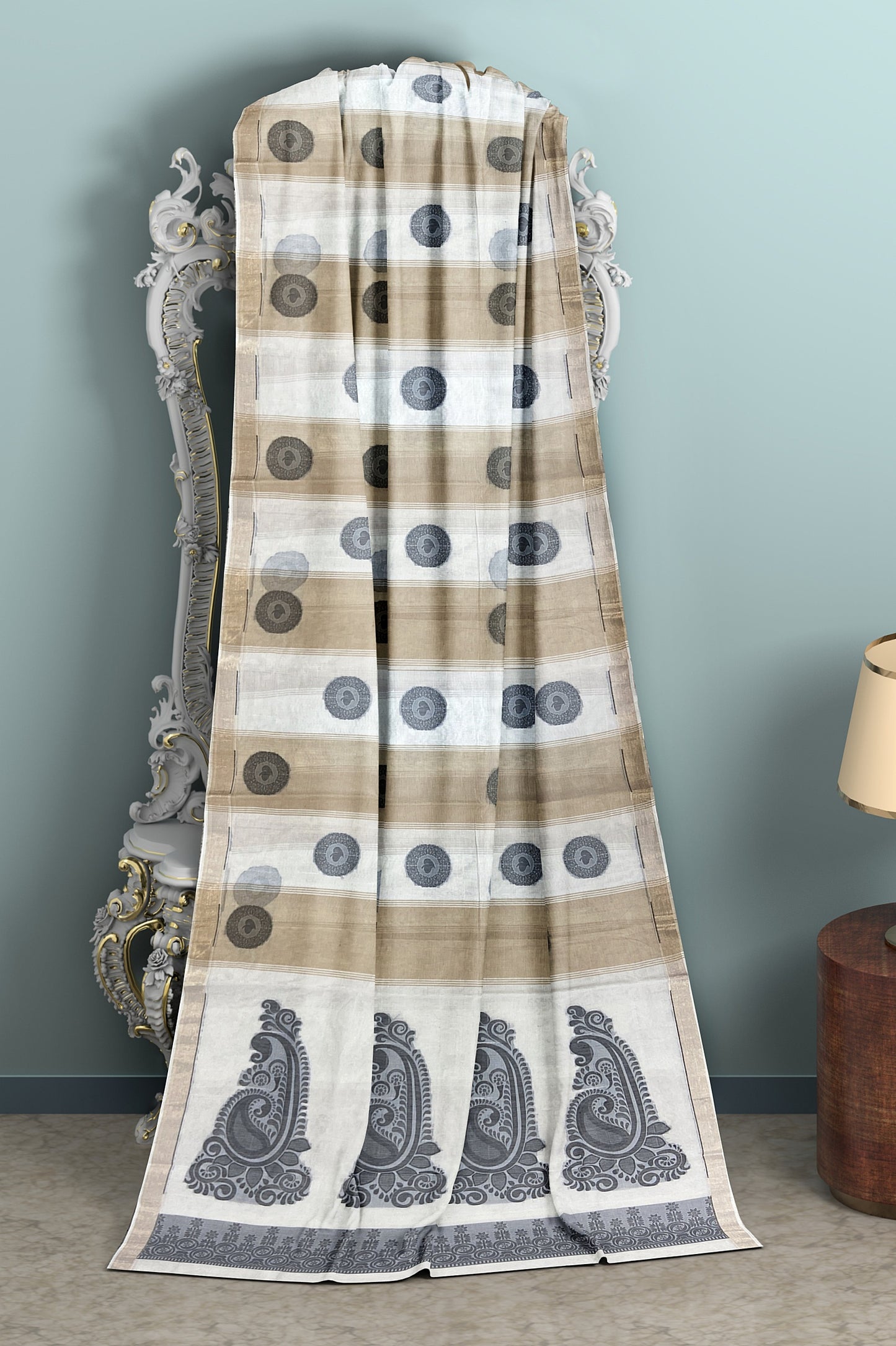 SENSAN Women’s Fancy Coimbatore Cotton Saree with Blouse Piece [SKU:5104]