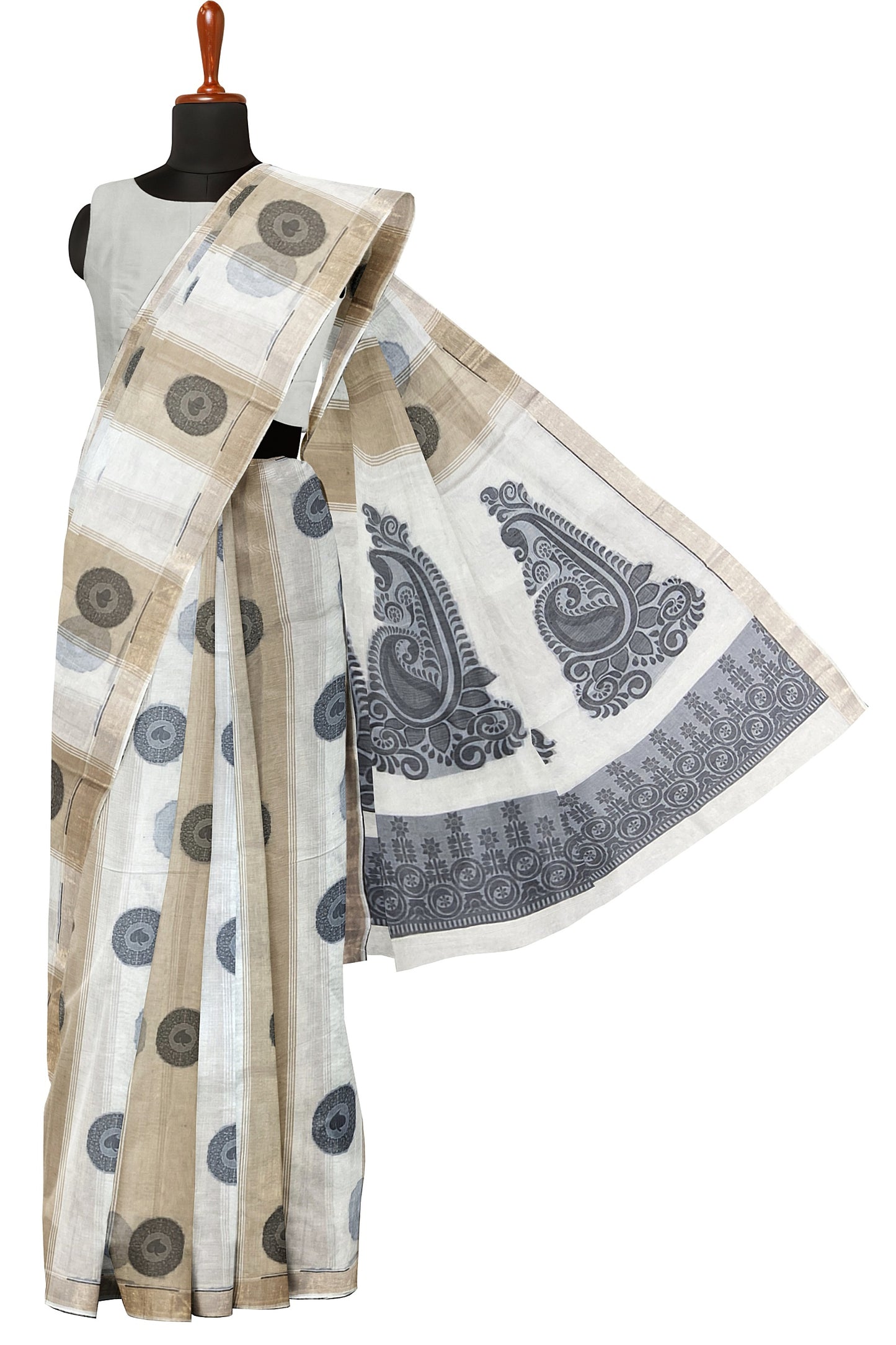 SENSAN Women’s Fancy Coimbatore Cotton Saree with Blouse Piece [SKU:5104]