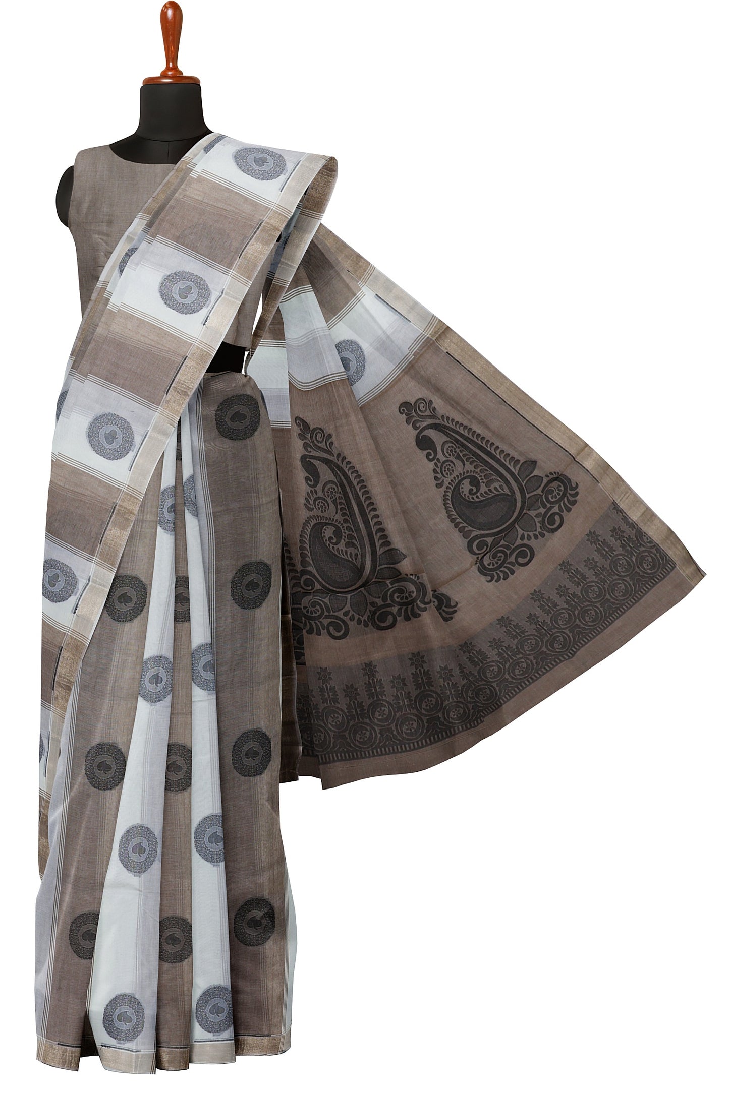 SENSAN Women’s Fancy Coimbatore Cotton Saree with Blouse Piece [SKU:5104]