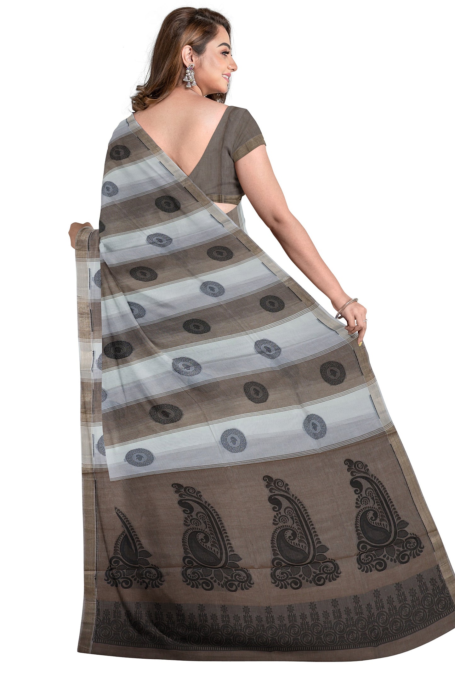 SENSAN Women’s Fancy Coimbatore Cotton Saree with Blouse Piece [SKU:5104]