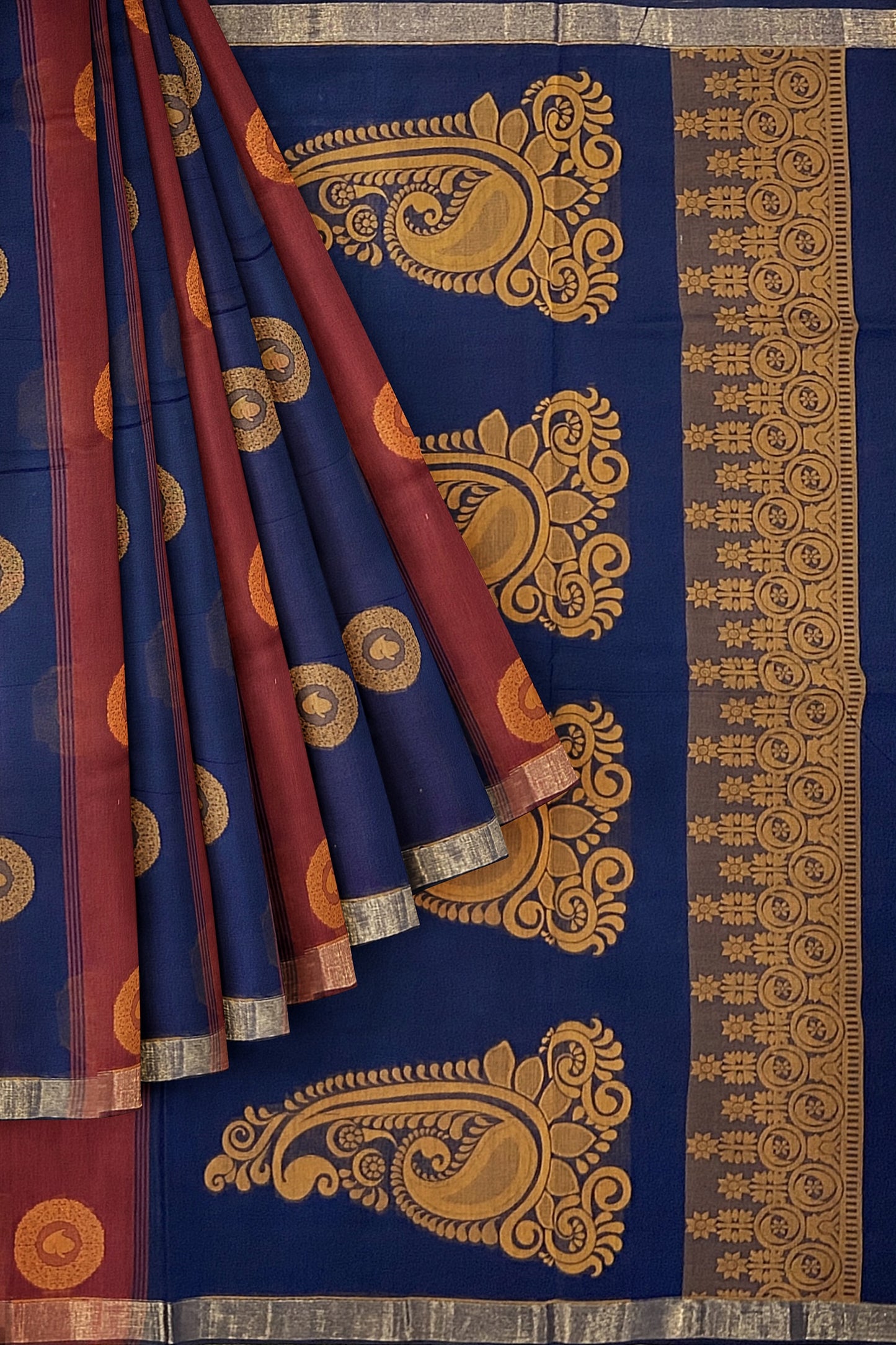 SENSAN Women’s Fancy Coimbatore Cotton Saree with Blouse Piece [SKU:5104]