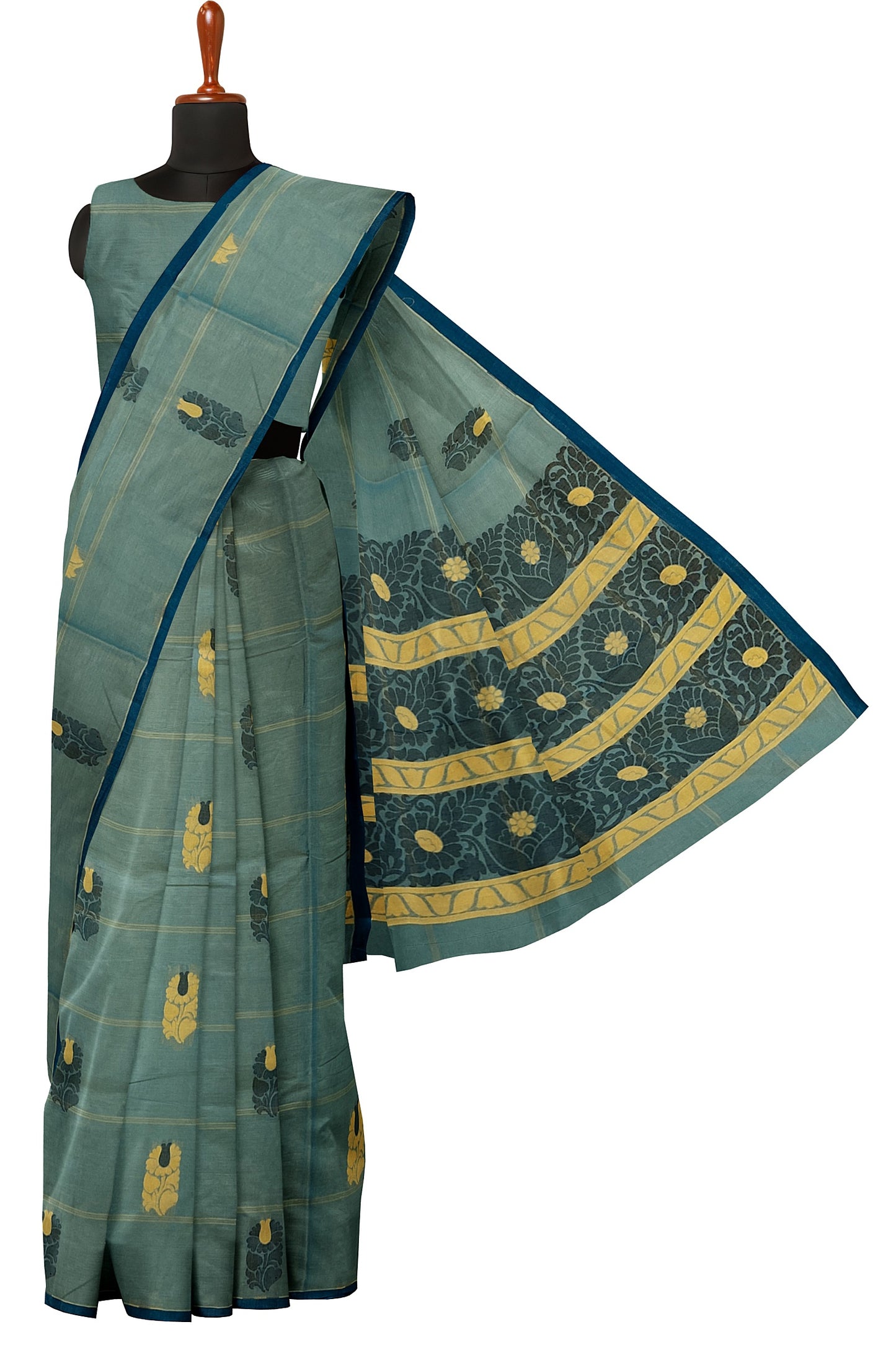 SENSAN Women’s Fancy Coimbatore Cotton Saree with Blouse Piece [SKU:5106]