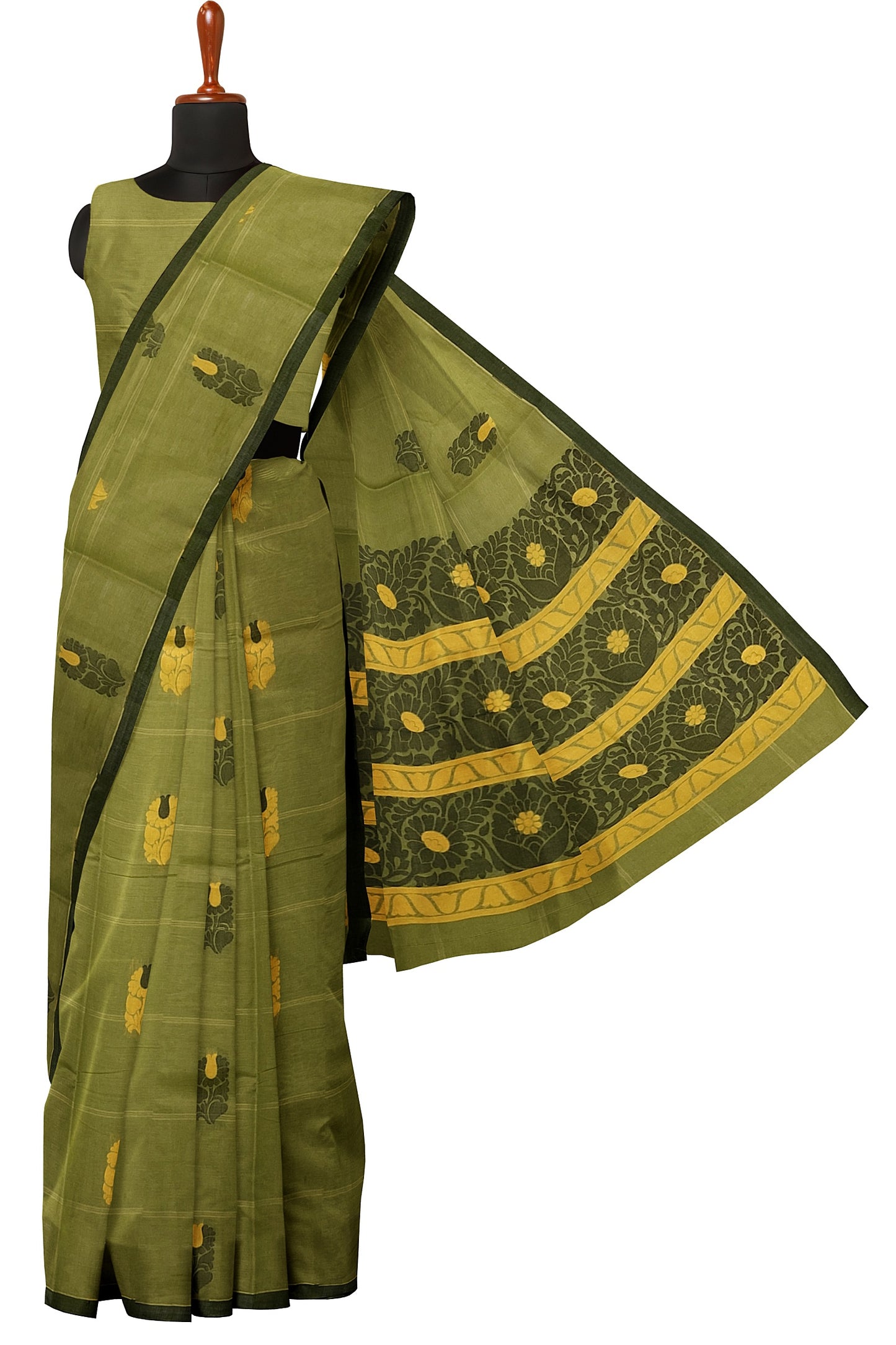 SENSAN Women’s Fancy Coimbatore Cotton Saree with Blouse Piece [SKU:5106]
