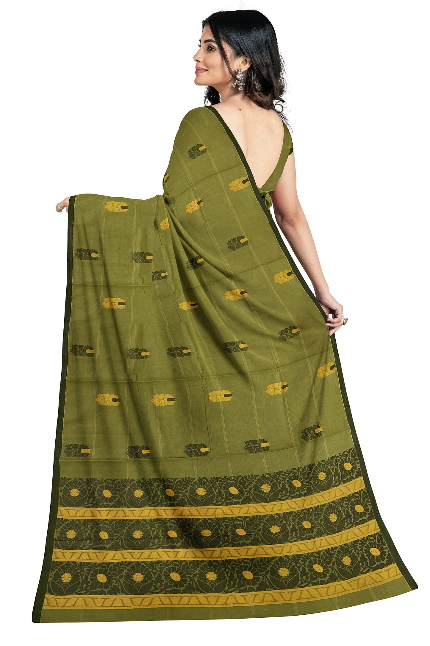 SENSAN Women’s Fancy Coimbatore Cotton Saree with Blouse Piece [SKU:5106]