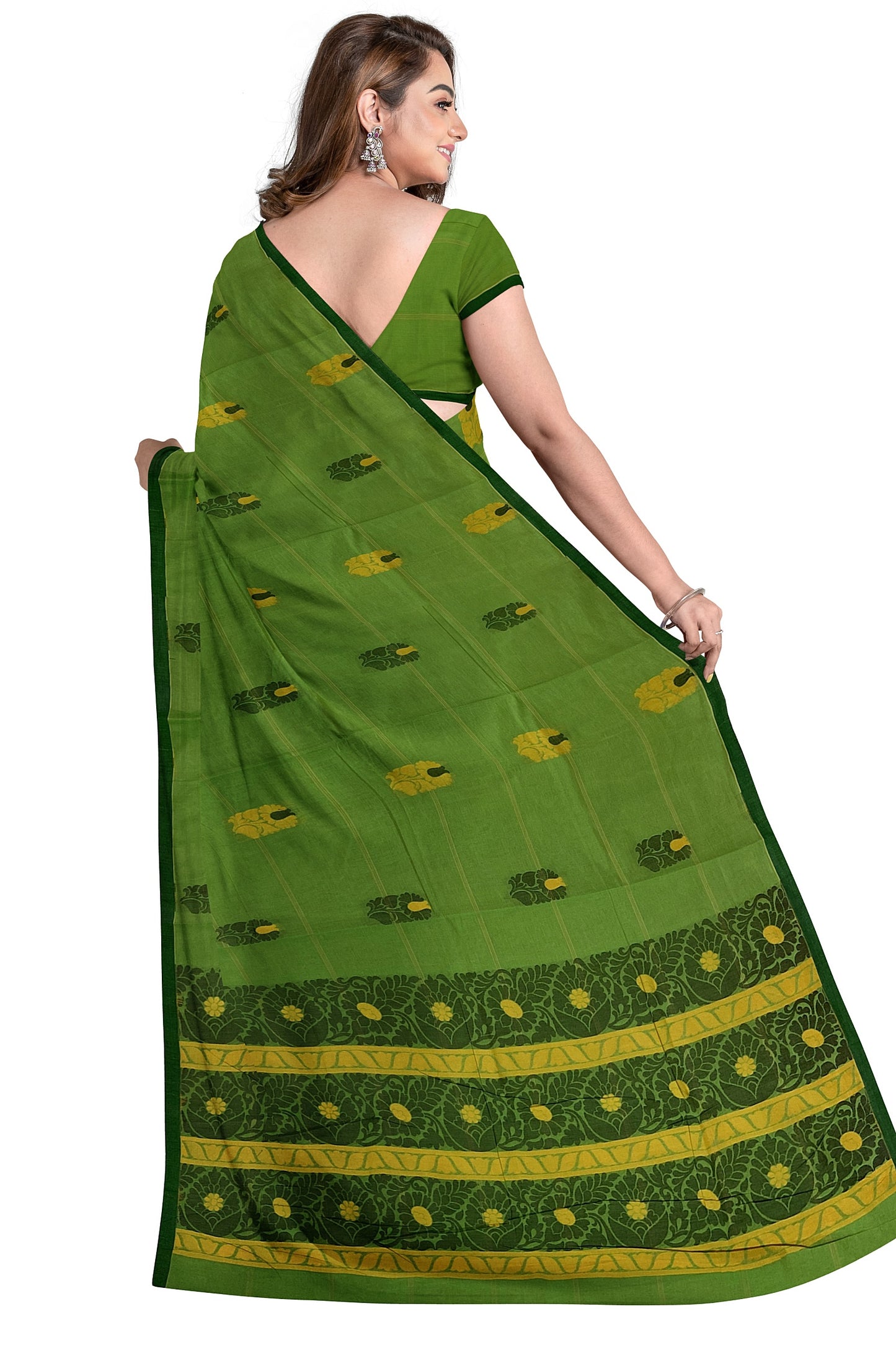 SENSAN Women’s Fancy Coimbatore Cotton Saree with Blouse Piece [SKU:5106]