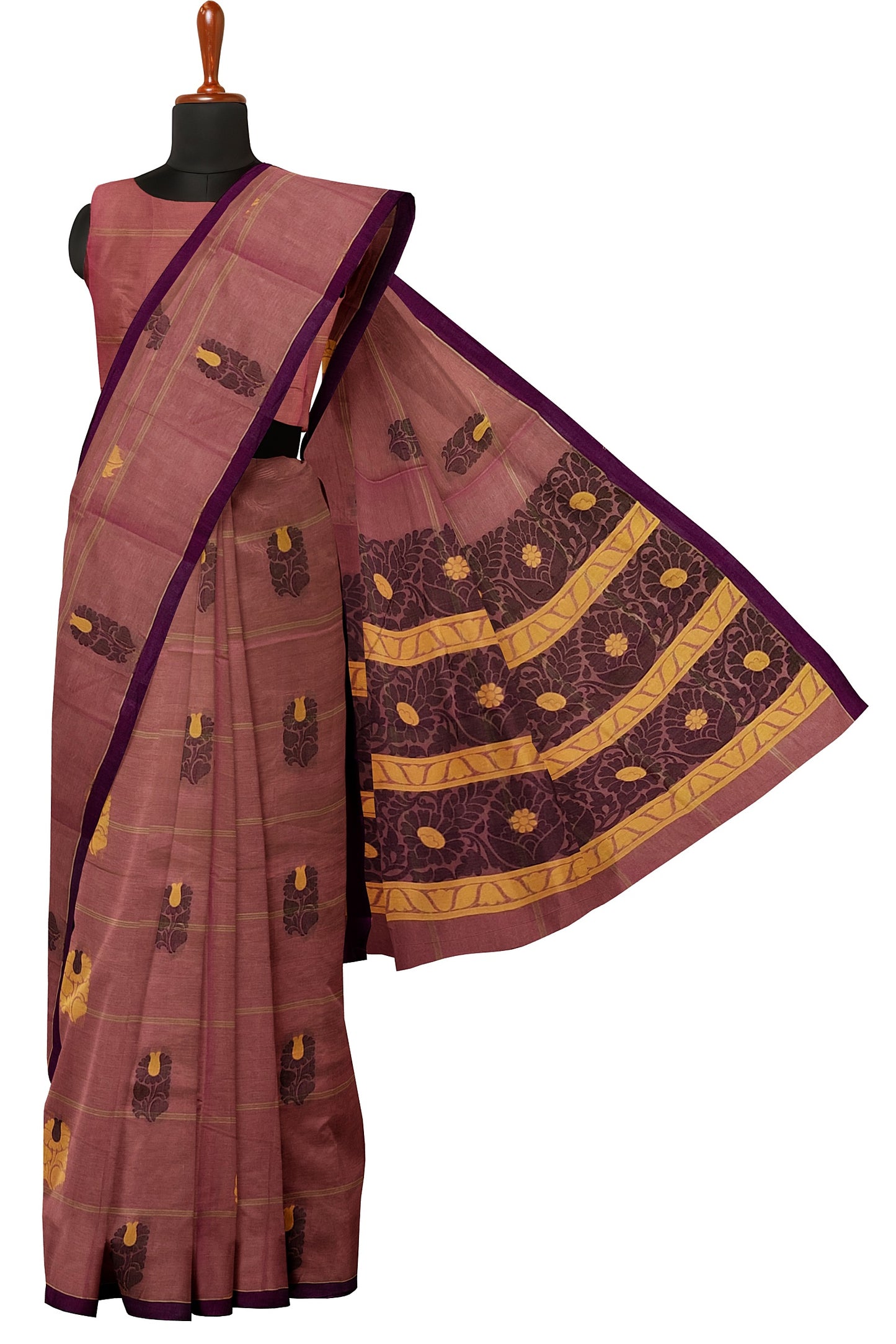 SENSAN Women’s Fancy Coimbatore Cotton Saree with Blouse Piece [SKU:5106]