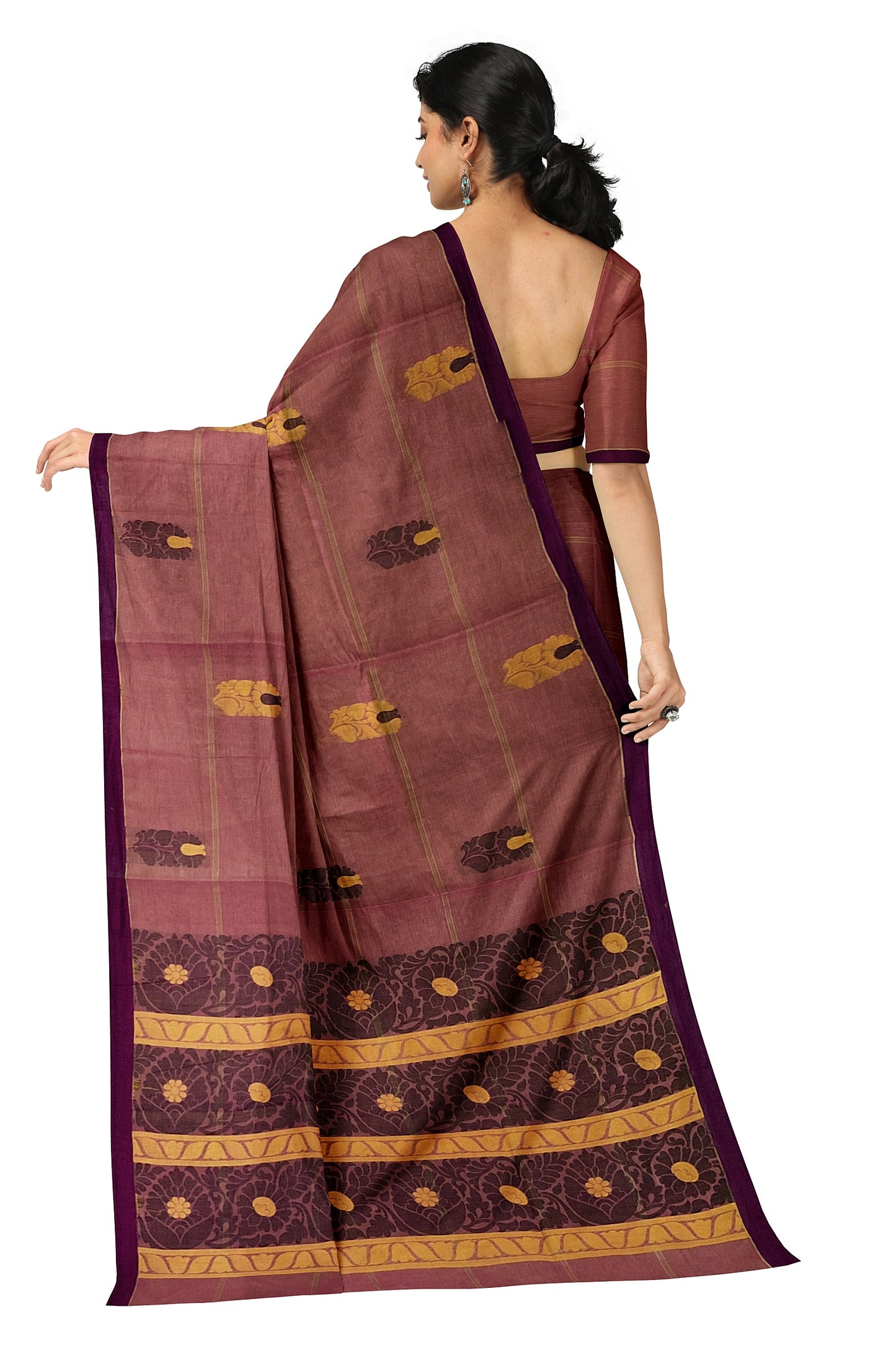 SENSAN Women’s Fancy Coimbatore Cotton Saree with Blouse Piece [SKU:5106]