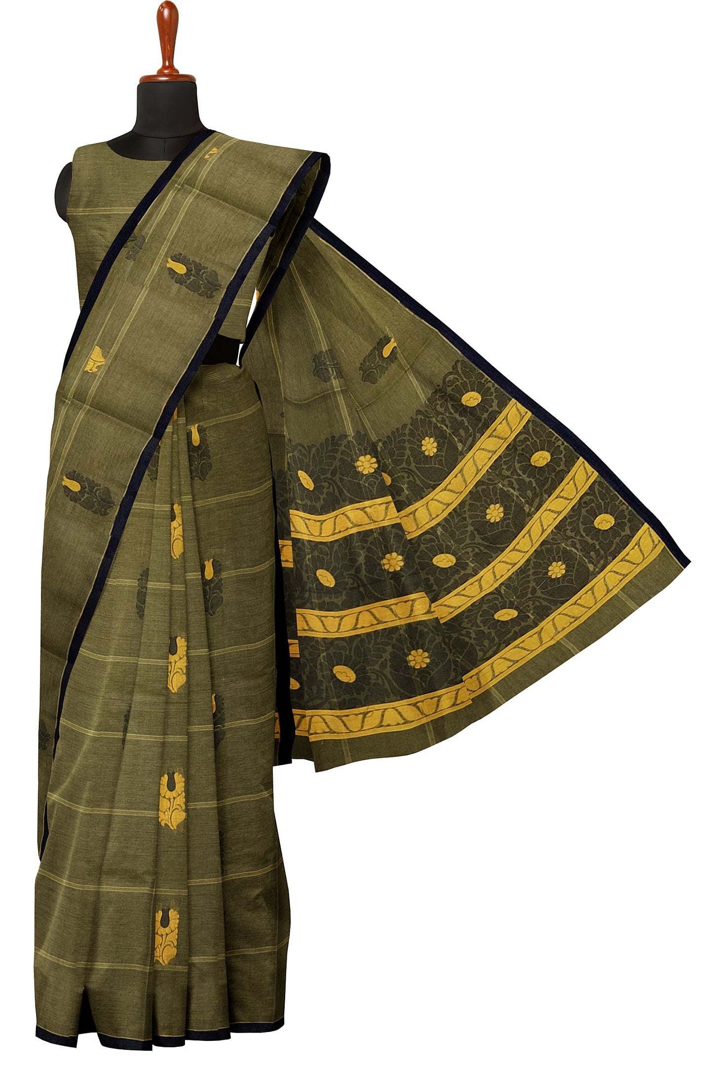 SENSAN Women’s Fancy Coimbatore Cotton Saree with Blouse Piece [SKU:5106]