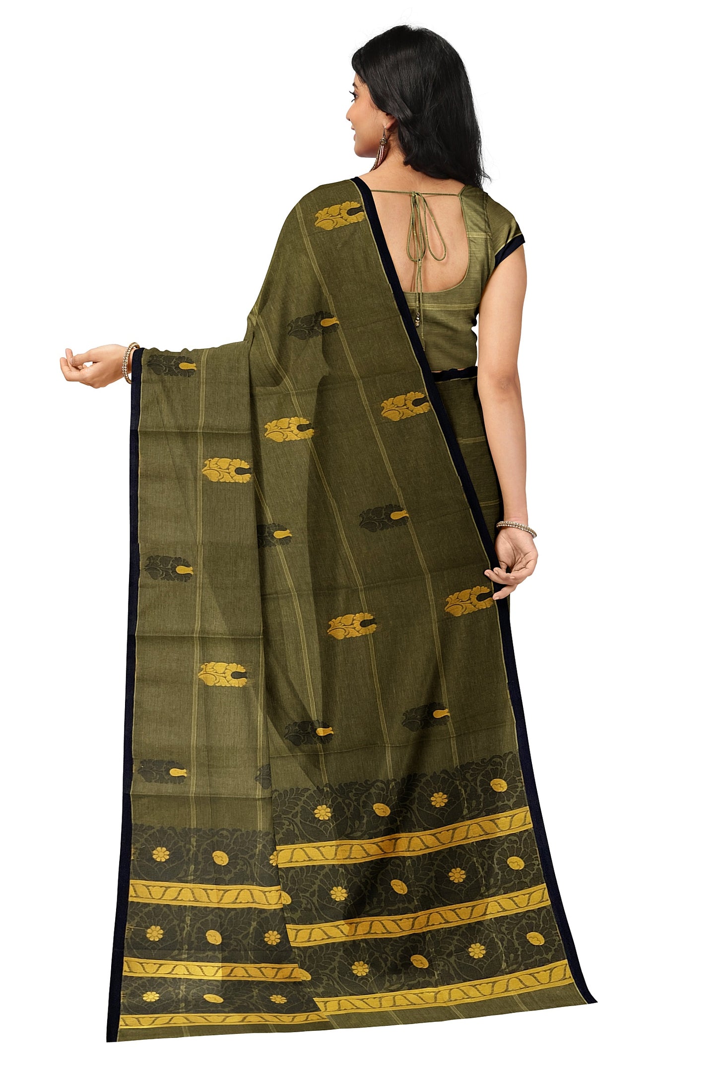 SENSAN Women’s Fancy Coimbatore Cotton Saree with Blouse Piece [SKU:5106]