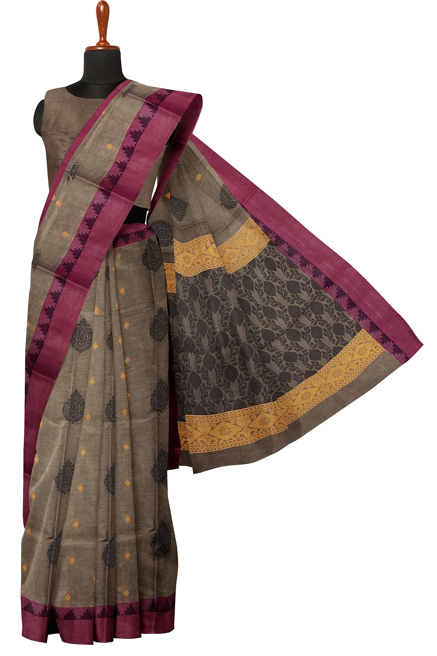 SENSAN Women’s Fancy Coimbatore Cotton Saree with Blouse Piece [SKU:5107]