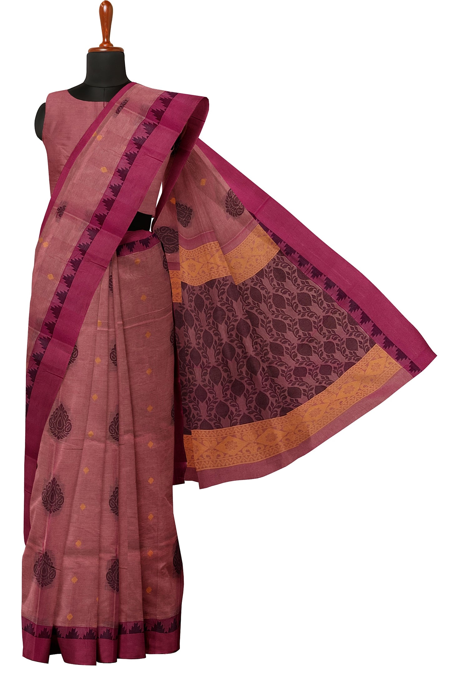 SENSAN Women’s Fancy Coimbatore Cotton Saree with Blouse Piece [SKU:5107]