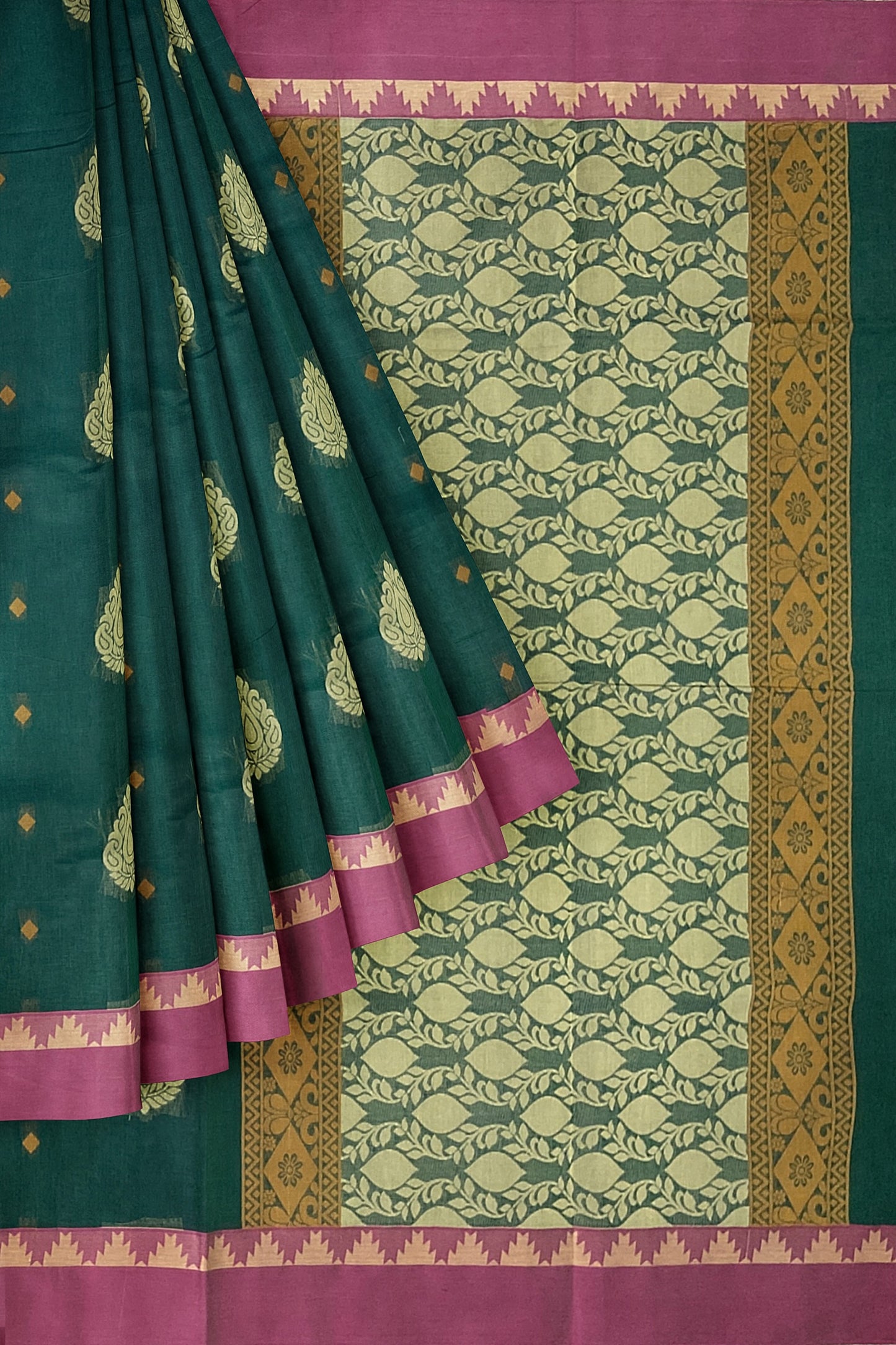 SENSAN Women’s Fancy Coimbatore Cotton Saree with Blouse Piece [SKU:5107]