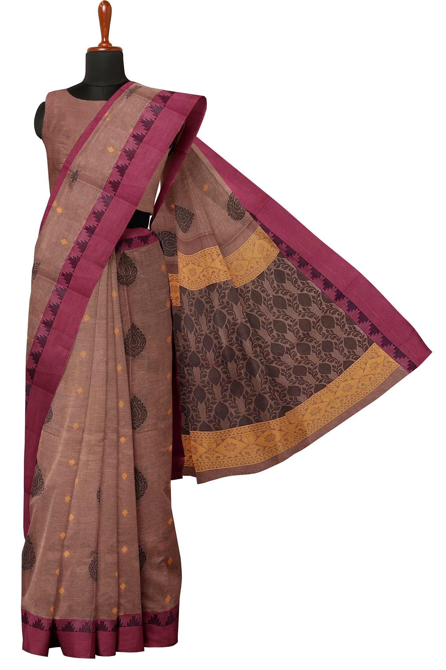 SENSAN Women’s Fancy Coimbatore Cotton Saree with Blouse Piece [SKU:5107]