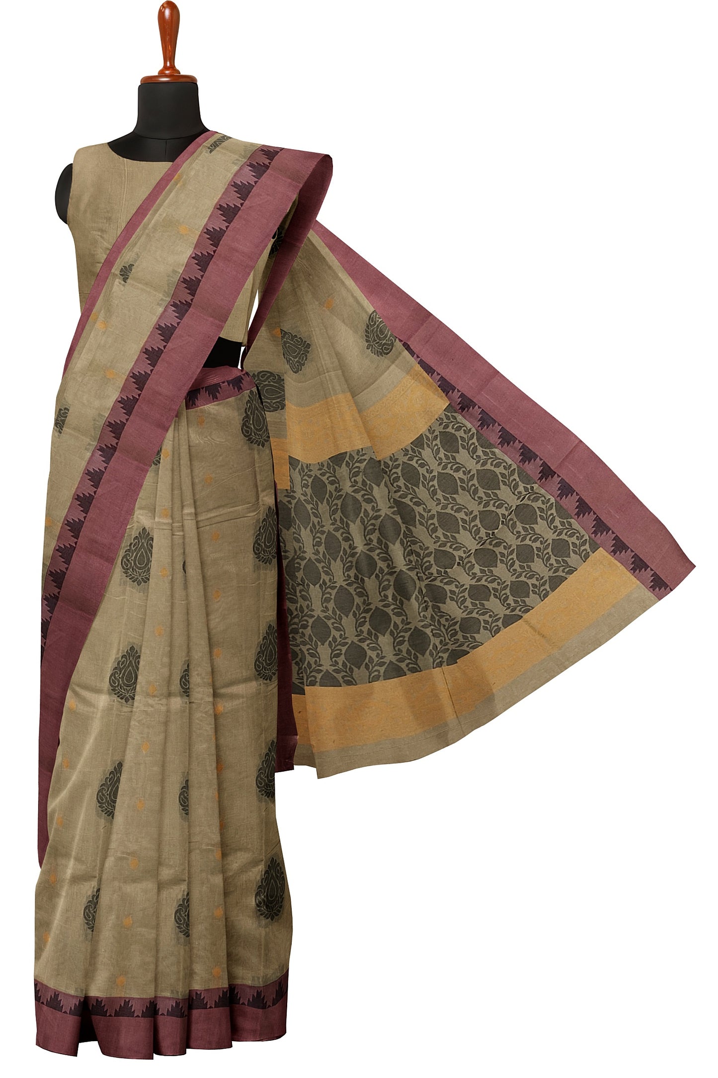 SENSAN Women’s Fancy Coimbatore Cotton Saree with Blouse Piece [SKU:5107]