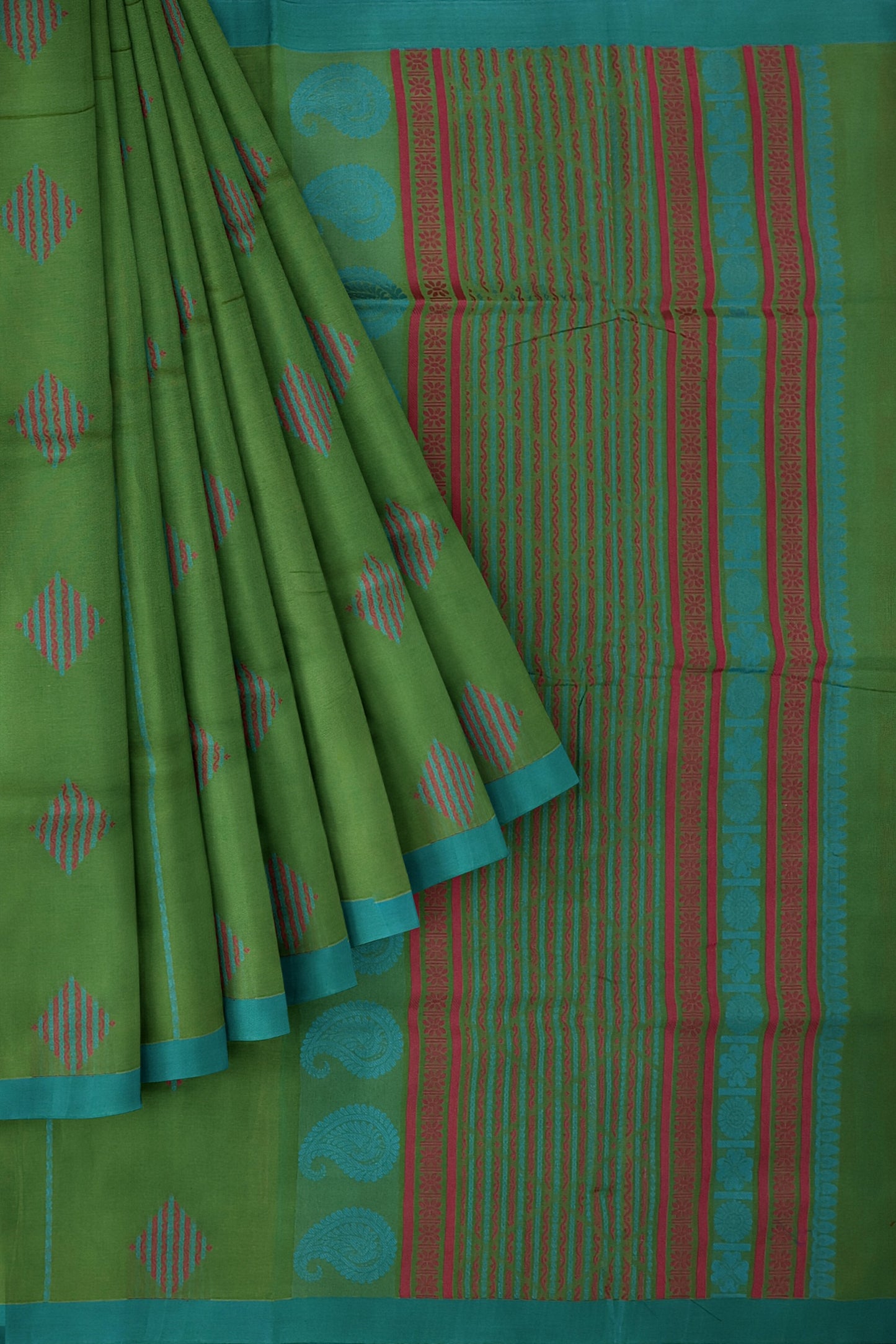 SENSAN Women’s Fancy Coimbatore Cotton Saree with Blouse Piece [SKU:5110]