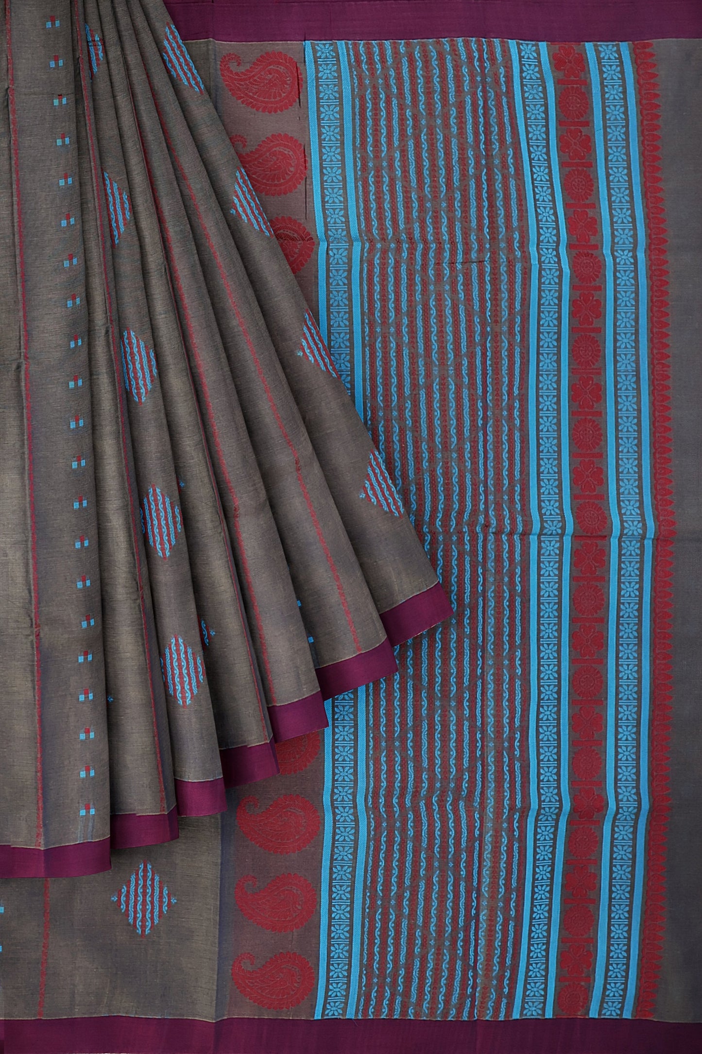 SENSAN Women’s Fancy Coimbatore Cotton Saree with Blouse Piece [SKU:5110]