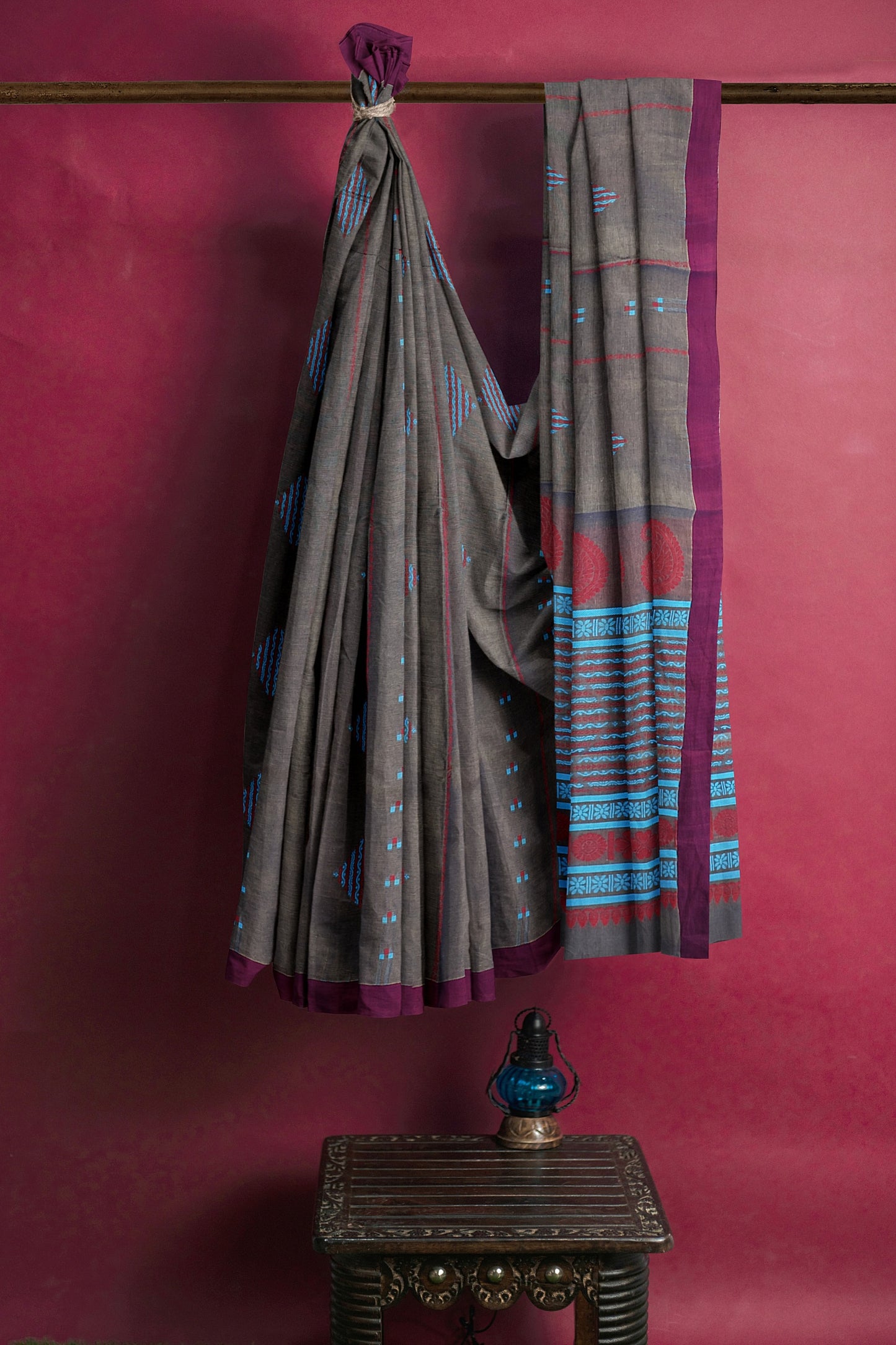 SENSAN Women’s Fancy Coimbatore Cotton Saree with Blouse Piece [SKU:5110]