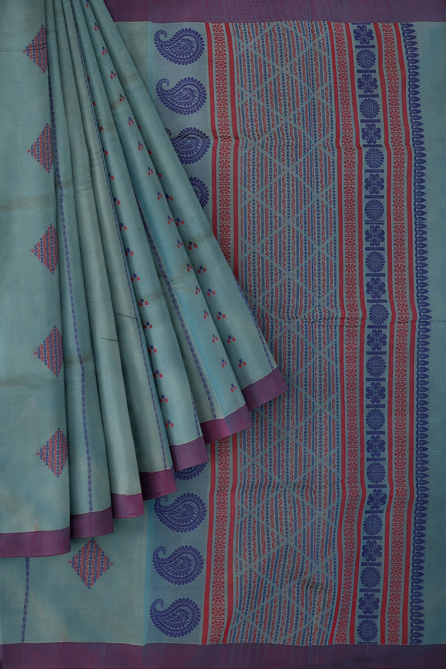 SENSAN Women’s Fancy Coimbatore Cotton Saree with Blouse Piece [SKU:5110]