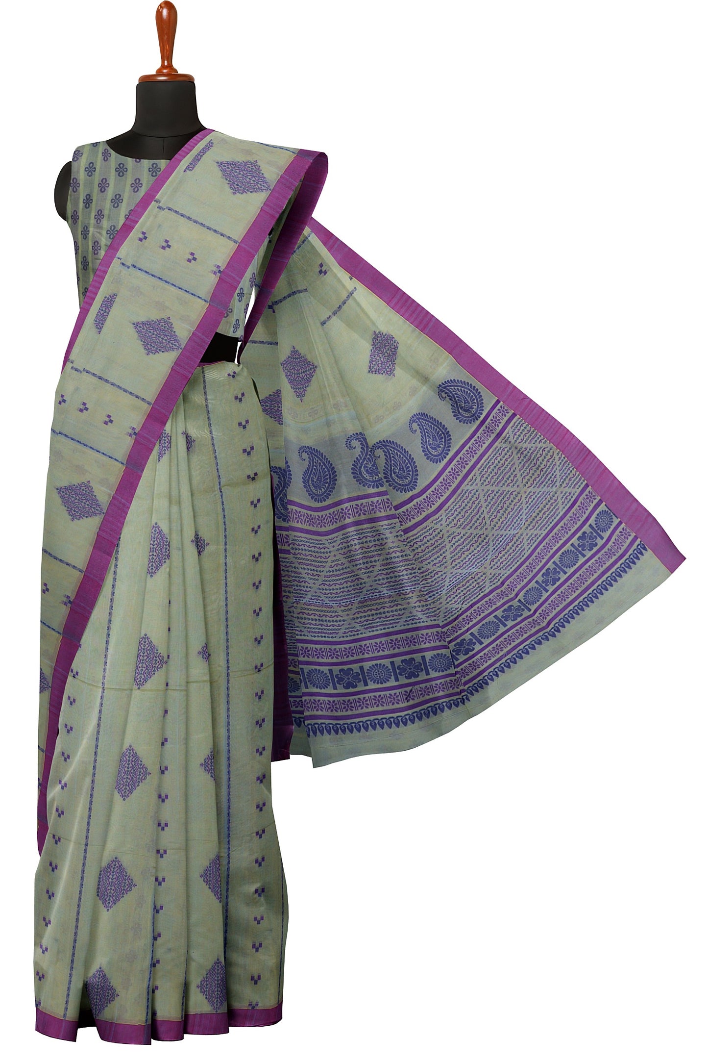 SENSAN Women’s Fancy Coimbatore Cotton Saree with Blouse Piece [SKU:5110]
