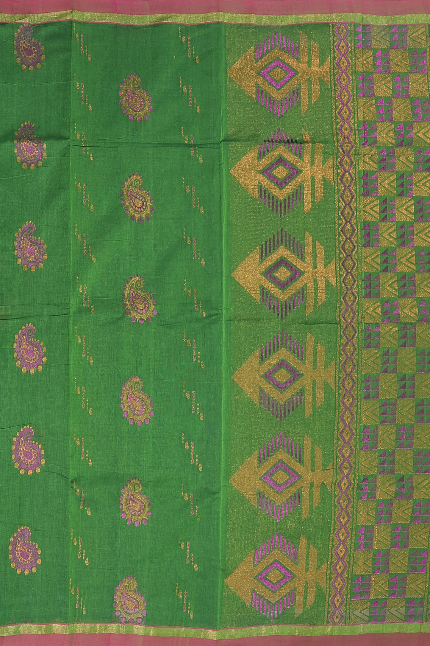 SENSAN Women’s Fancy Coimbatore Cotton Saree with Blouse Piece [SKU:5118]